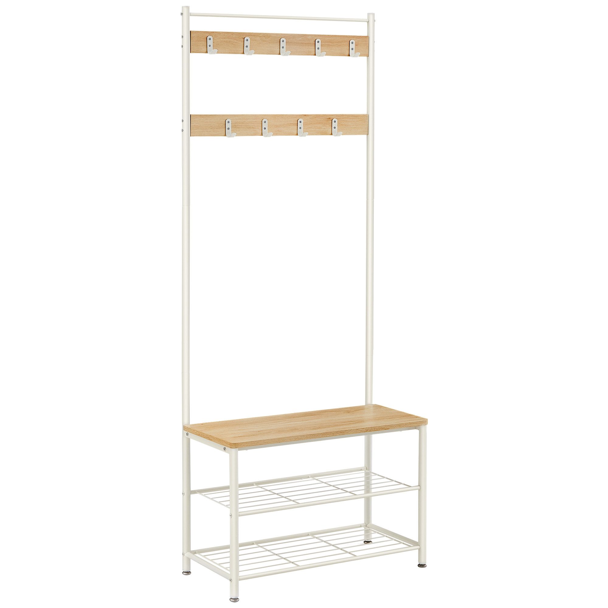 VASAGLE Garderobenständer Garderobe, mit Sitzfläche, 3 günstig online kaufen