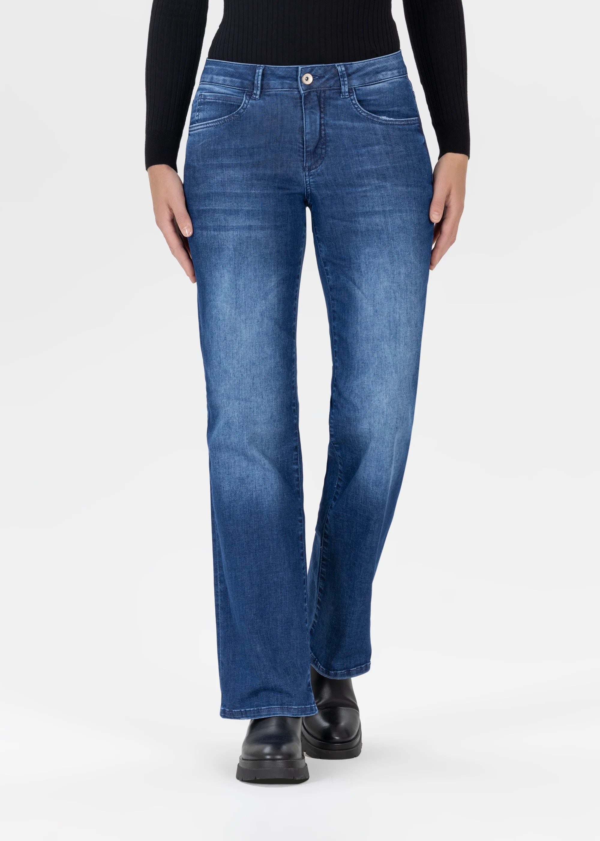 Stehmann Weite Jeans Peggy-flaredW Relaxed Fit Powerstretch-Denim