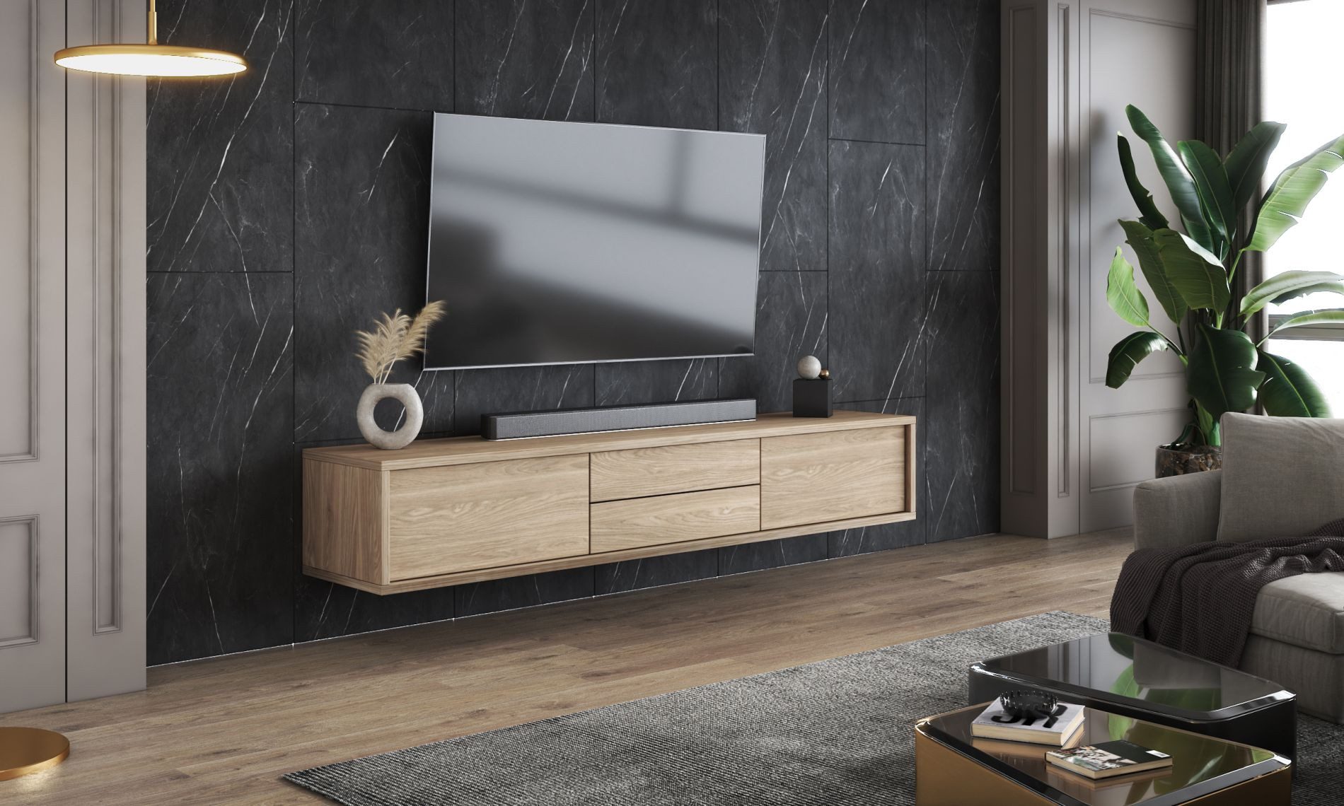 Selsey TV-Schrank MODDERN TV-Lowboard mit Wandmontageoption, 180 cm