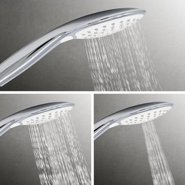 Schulte Duschsystem DuschMaster Rain III White Style mit Einhebelmischer, rund, Höhe 117.6 cm