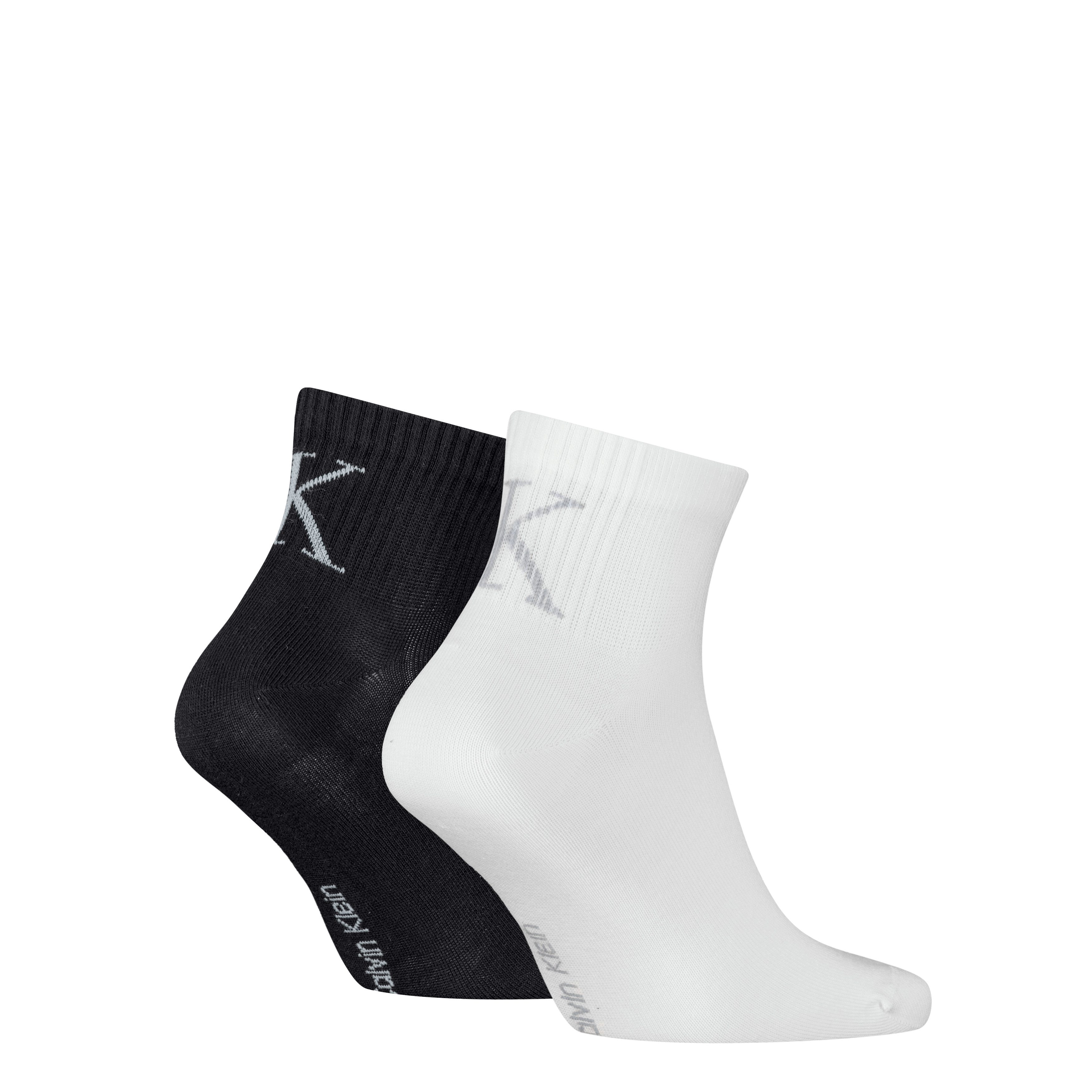Calvin Klein Jeans Socken CKJ MEN QUARTER 2P SHADOW RIB LOGO (2-Paar) mit elastischem Komfortbund