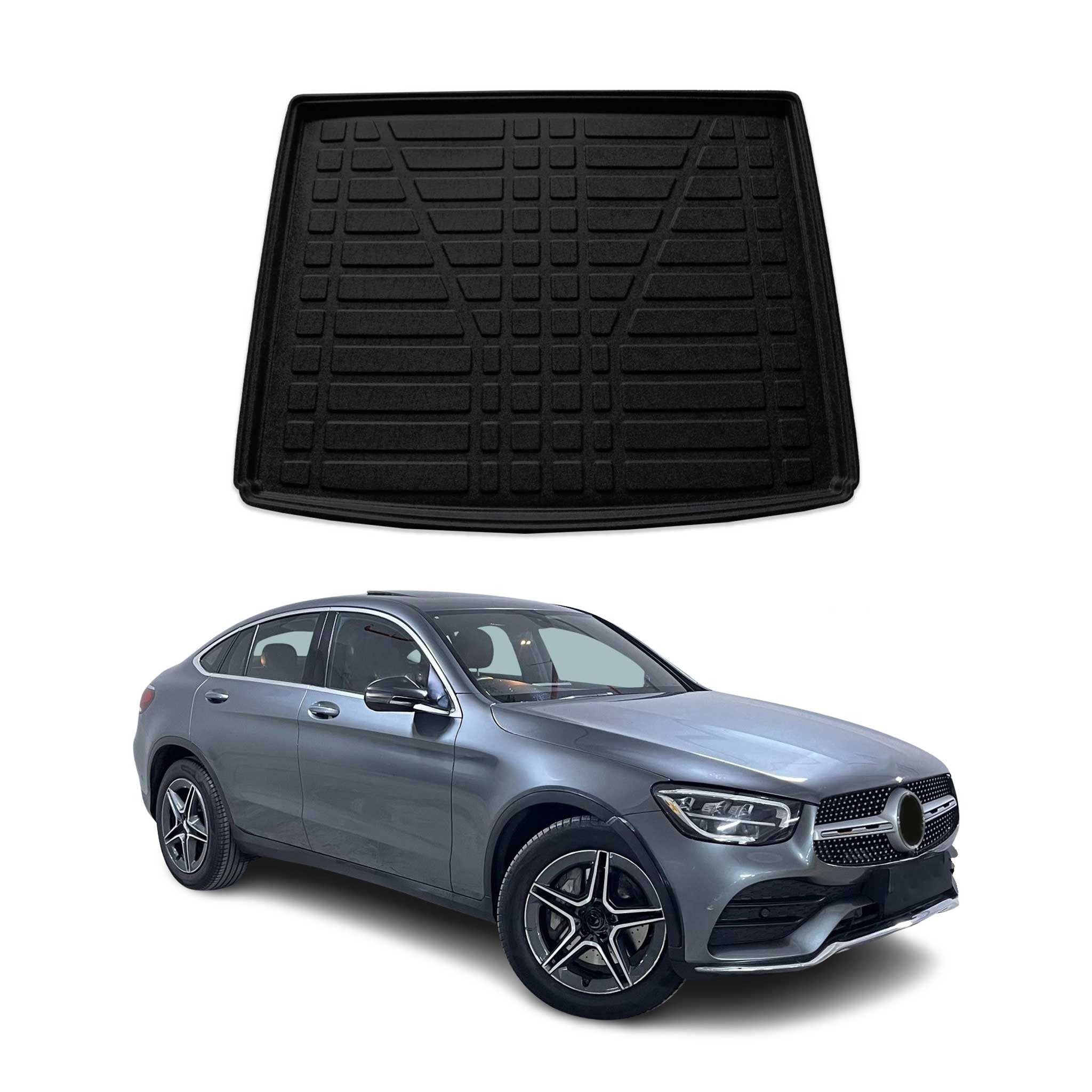 OMAC Kofferraummatte Kofferraumwanne für Mercedes GLC 2015-2025 Gummi TPE Schwarz (1 St), für Mercedes GLC 2015-2025 Mercedes GLC 2015-2025, Einfache Installation,Antirutsch,Leicht zu reinigen,Leichtgewicht