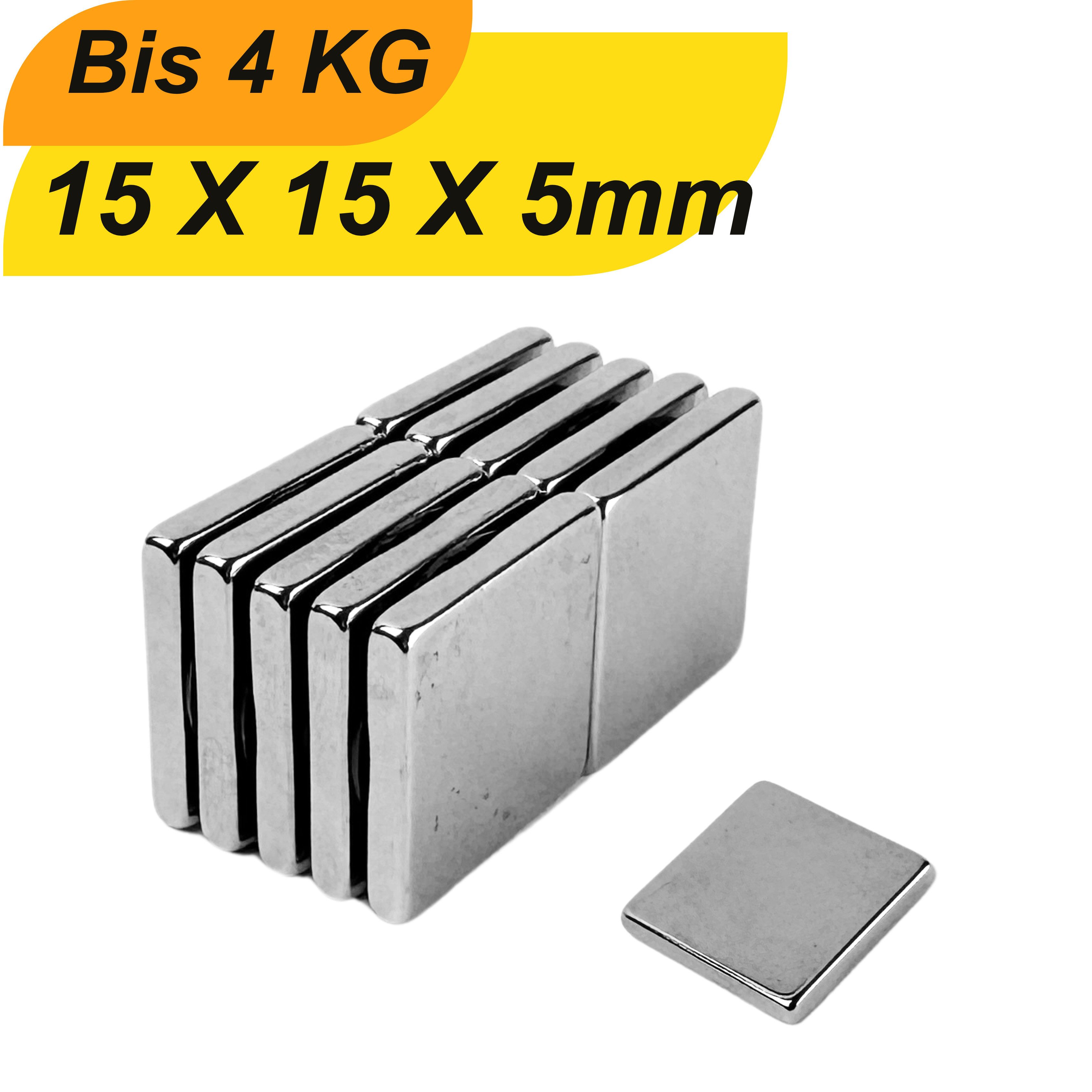 Magnet Neodym-Magnete 15 X 15 X 5 Supermagnete mit hoher Haltekraft