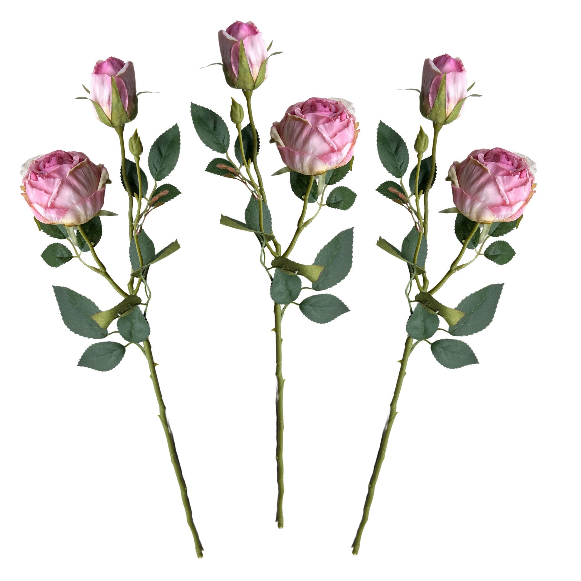 Kunstblumenstrauß Künstliche Rosen 3er Set 55cm. günstig online kaufen
