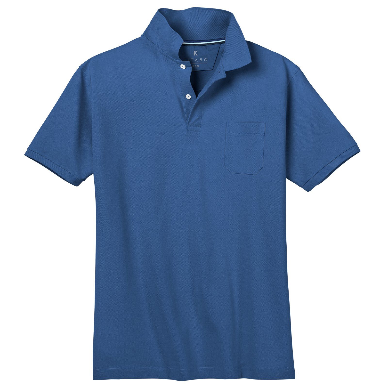 Kitaro Poloshirt »Basic Herren Poloshirt große Größen mittelblau Kitaro«