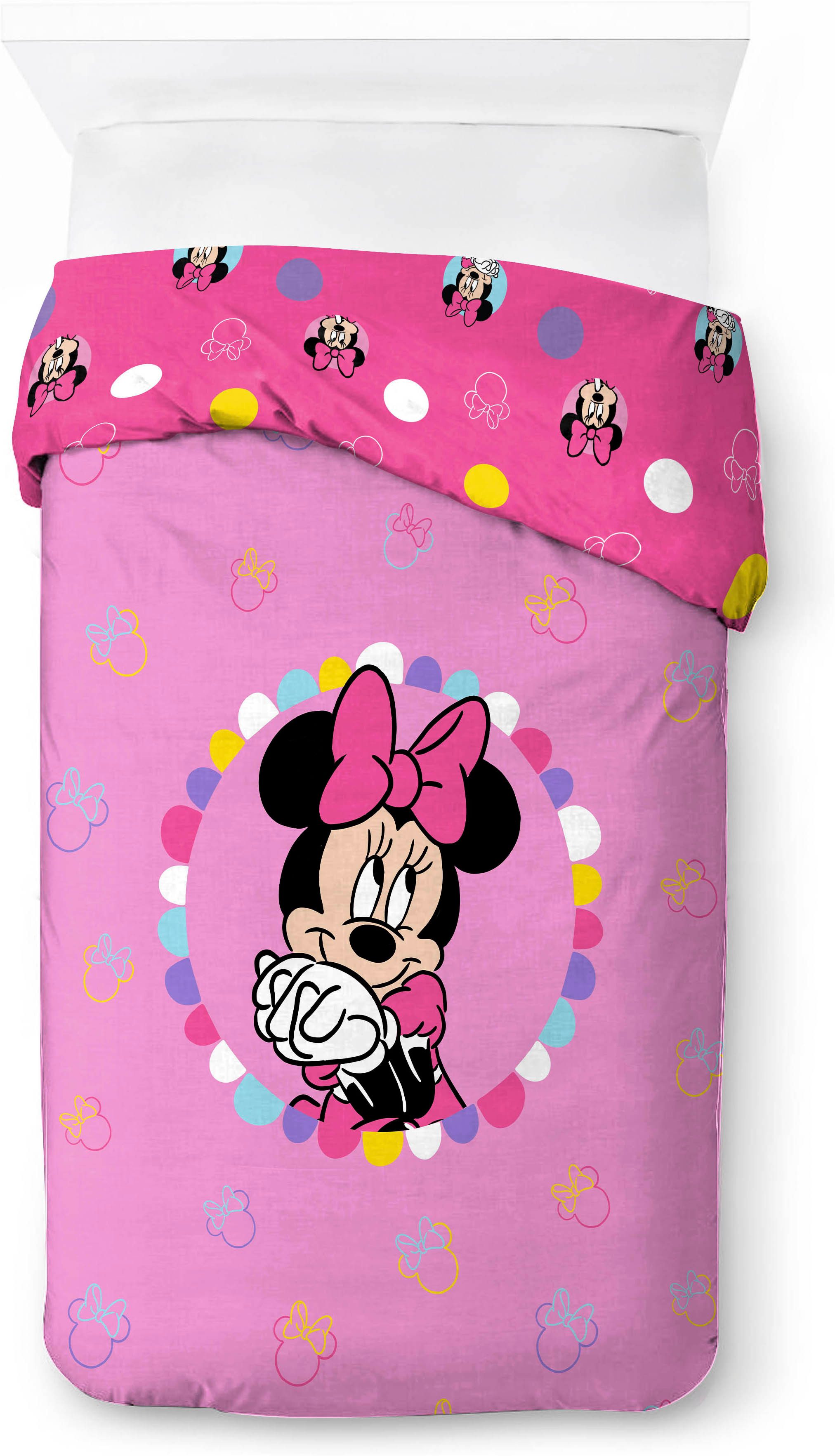 Disney Kinderbettwäsche Minnie Mouse Happy, Linon, 2 teilig, 100% Baumwolle