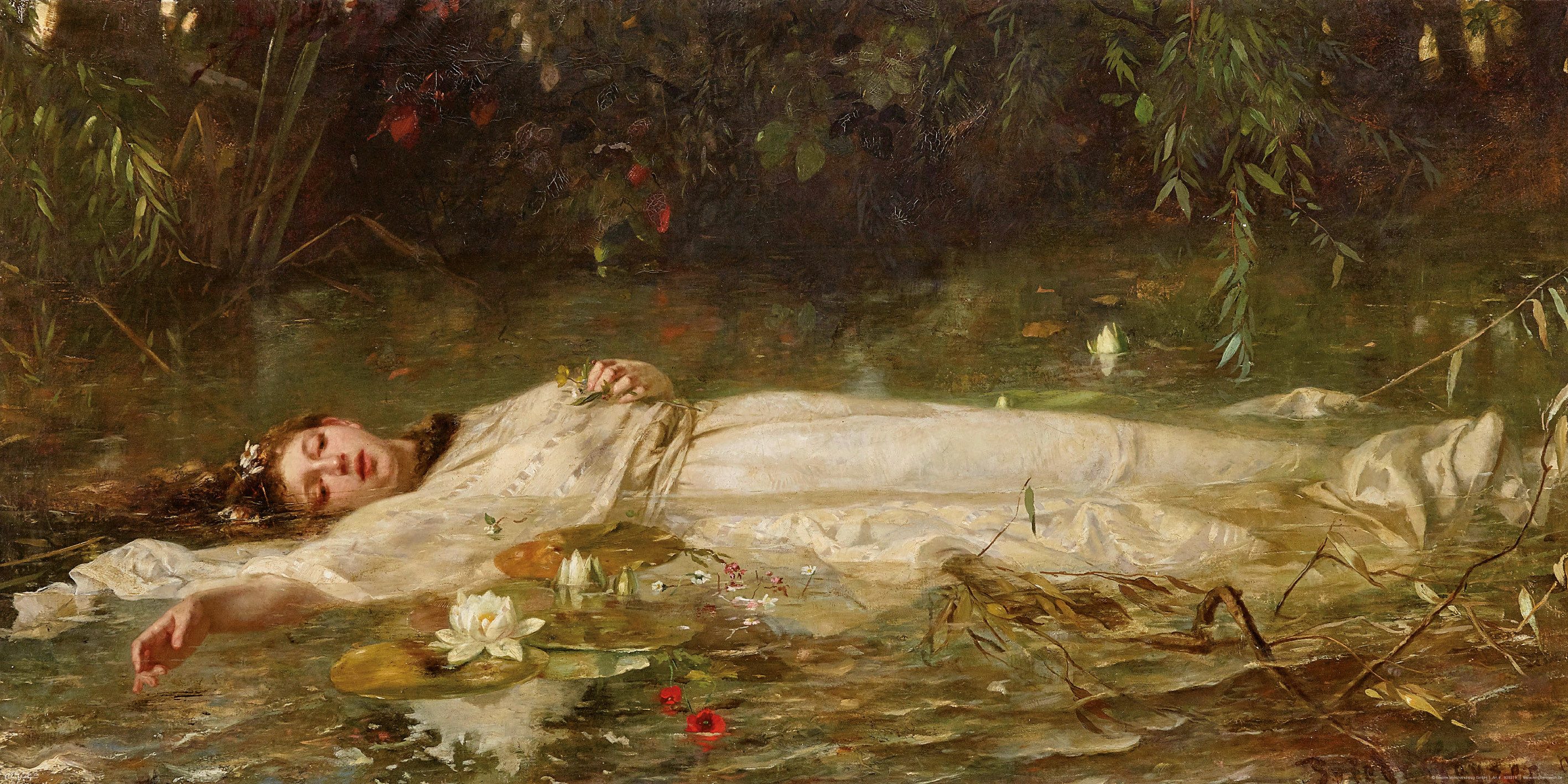 Kunstdruck Friedrich Heyser - Ophelia - Poster 100x50 cm günstig online kaufen