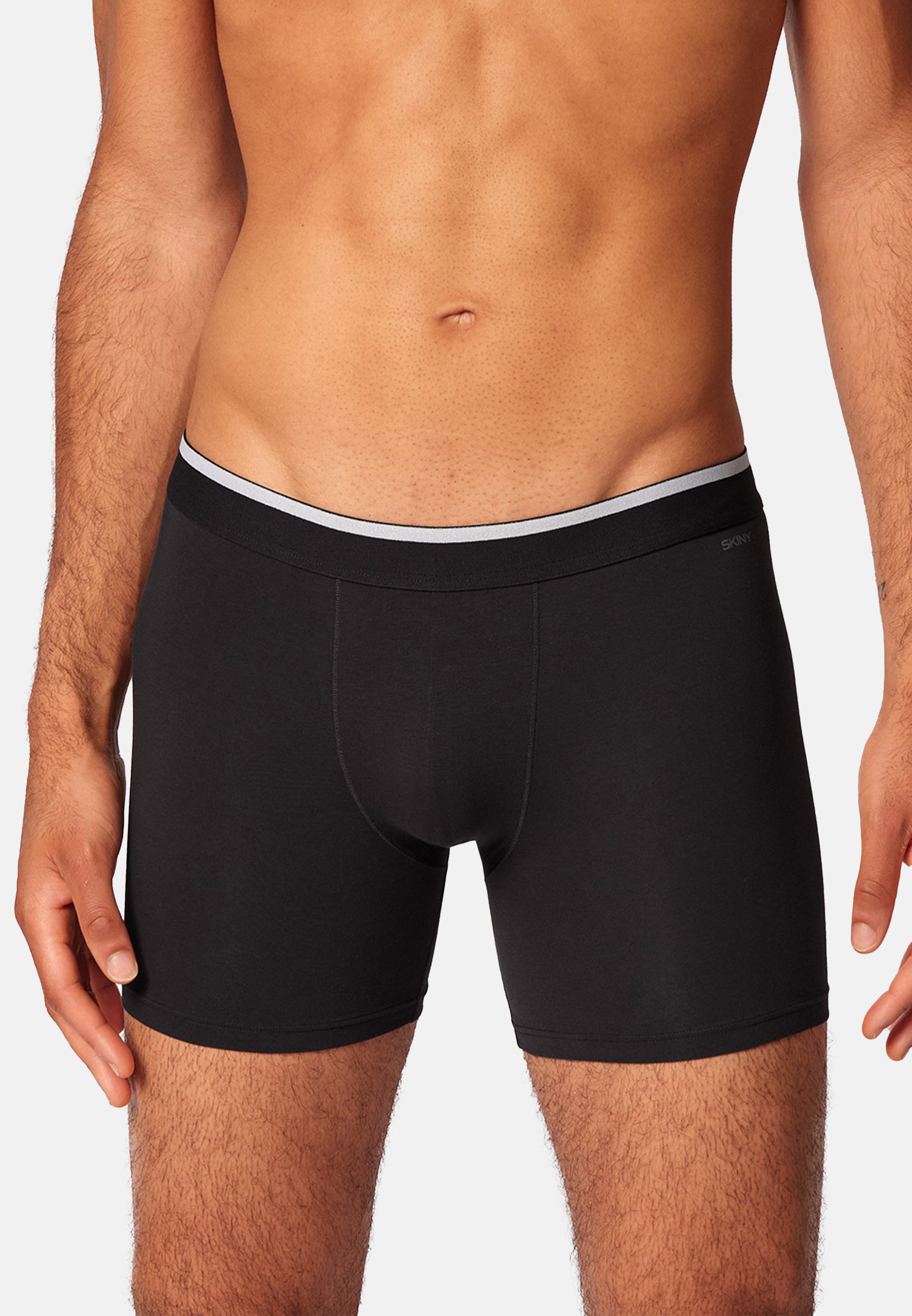 Skiny Retro Boxer 4er Pack Basic (Spar-Set, 4-St) Long Short / Pant - Baumwolle - ohne Eingriff - Atmungsaktiv