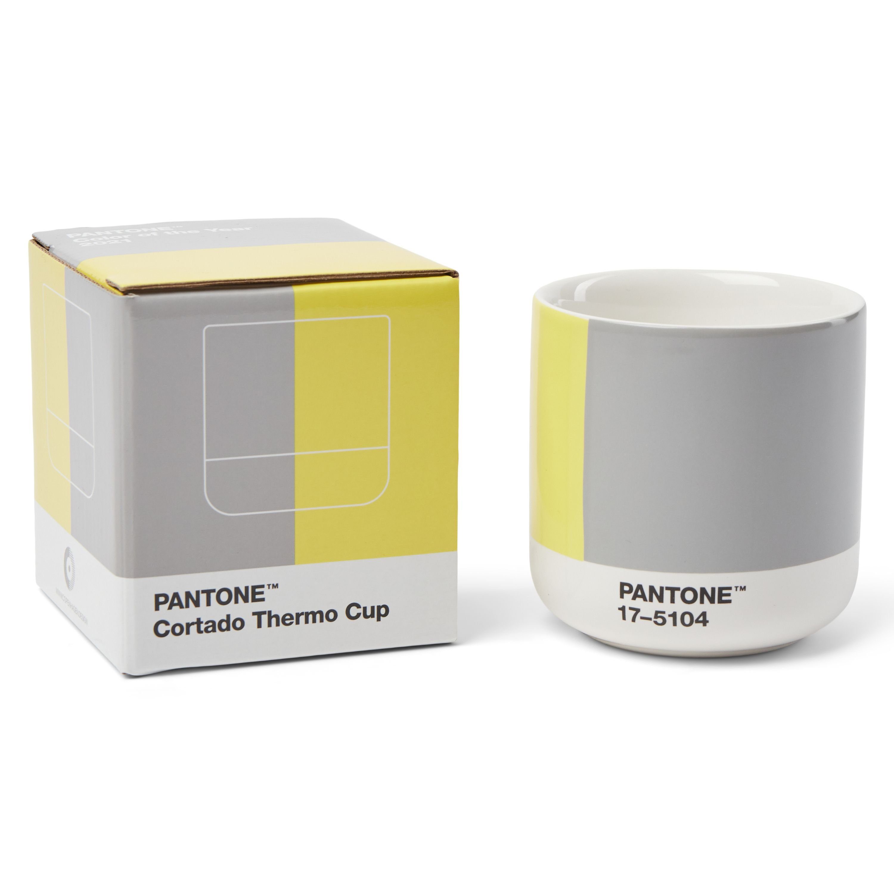 PANTONE Kaffeeservice, Porzellan Thermobecher Cortado,190 ml