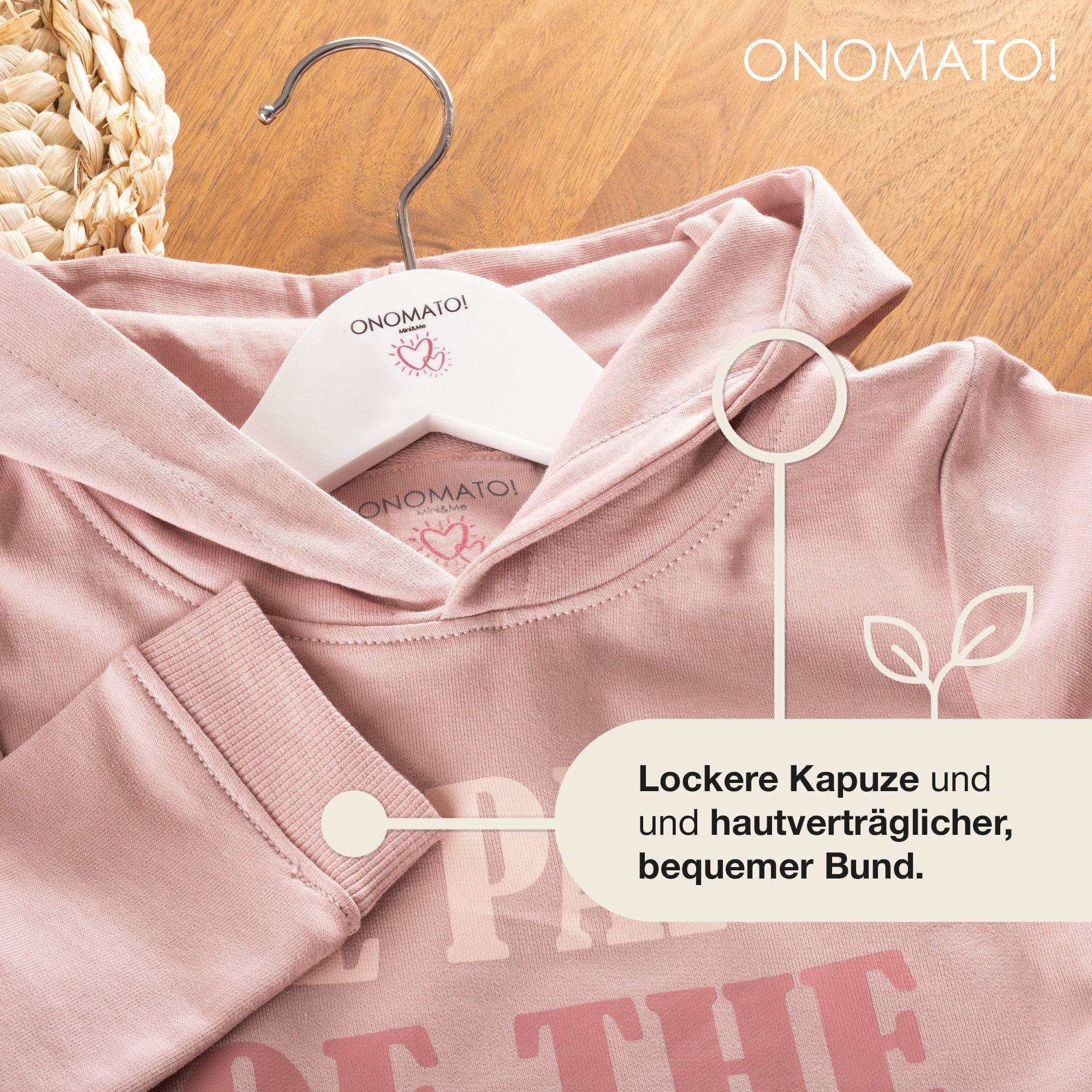 ONOMATO! Hoodie Pullover Rosa Mädchen Kapuzen to Kapuze Sweater Cradle Cradle mit