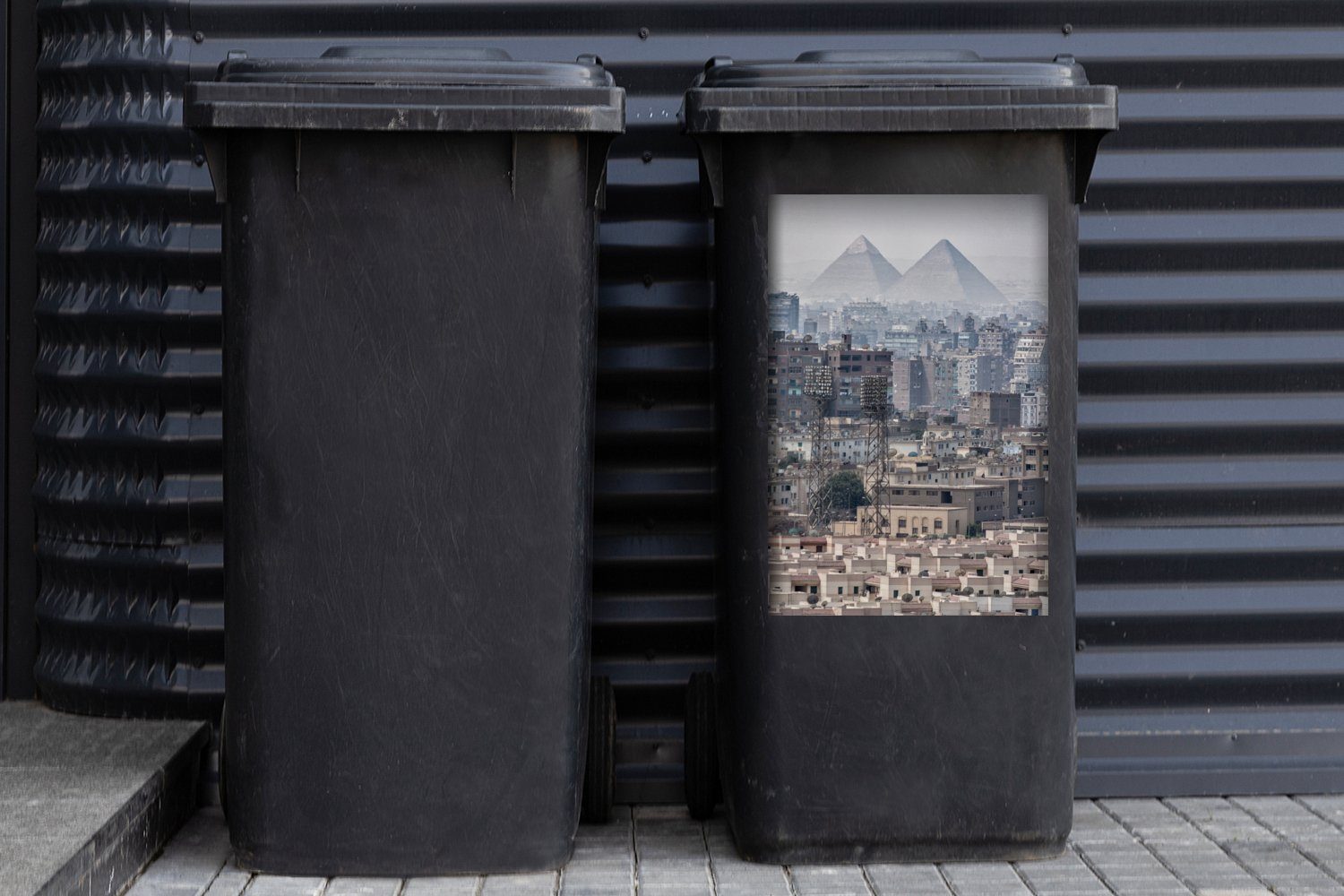 über Wandsticker Hauptstadt von MuchoWow Blick Container, (1 Kairo, St), Ägypten Mülltonne, Abfalbehälter Mülleimer-aufkleber, die Sticker,
