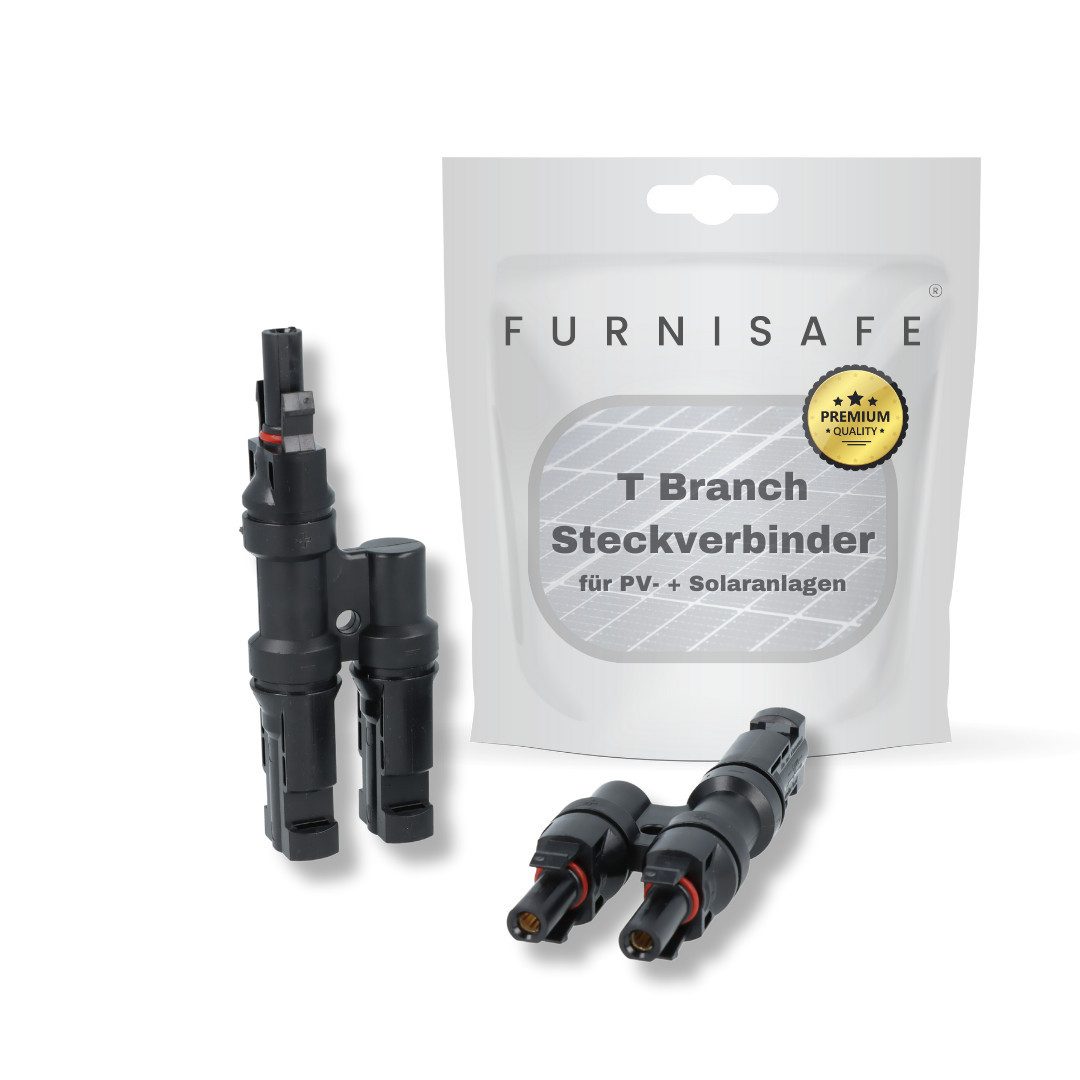 FurniSafe FurniSafe Solar Steckverbinder PV-Anlage Solarstecker 2-fach Verteiler Solarkabel, Y Stecker
