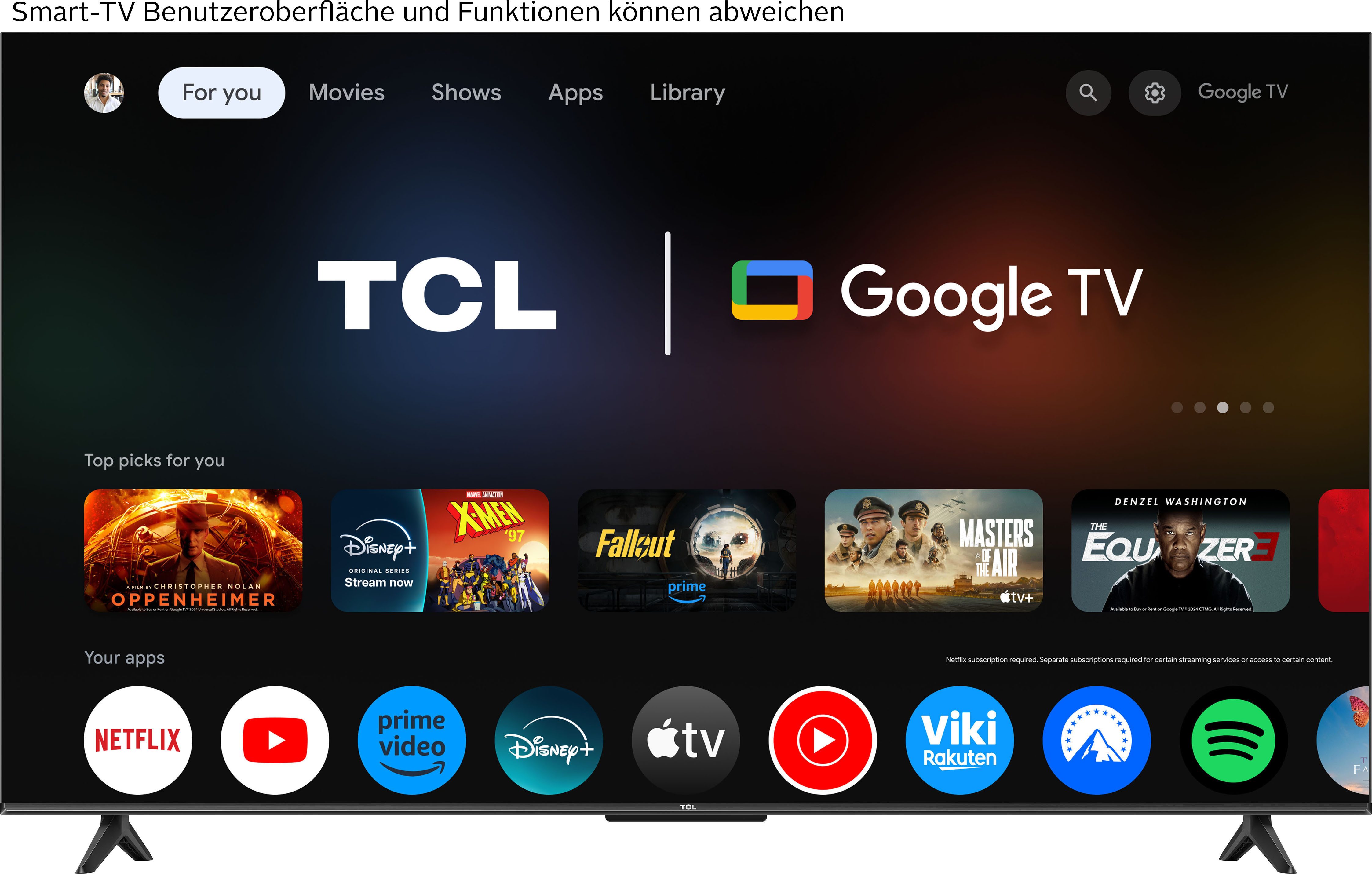 TCL 55V6CX2 LED-Fernseher (139 cm/55 Zoll, 4K Ultra HD, Google TV, Smart-TV, 4K HDR, Multi-HDR, Dolby Vision, Game Master, Smart TV, Apple TV)