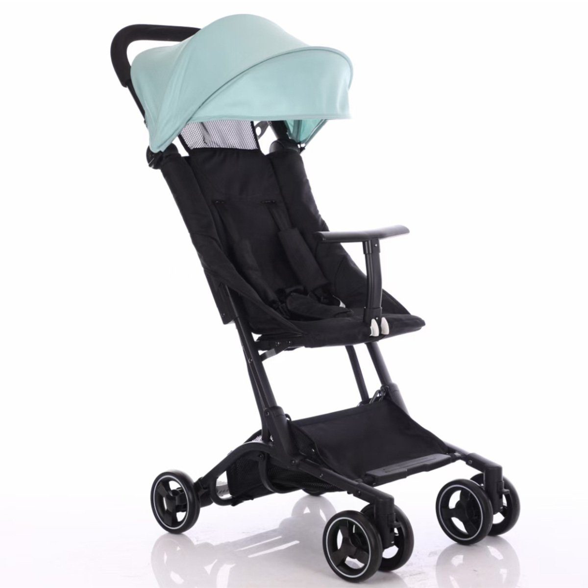 DOPWii Kinder-Buggy Kinderwagen mit Markise,Faltbar,Kann Sitzen oder Liegen,Stabil,Leicht Grün