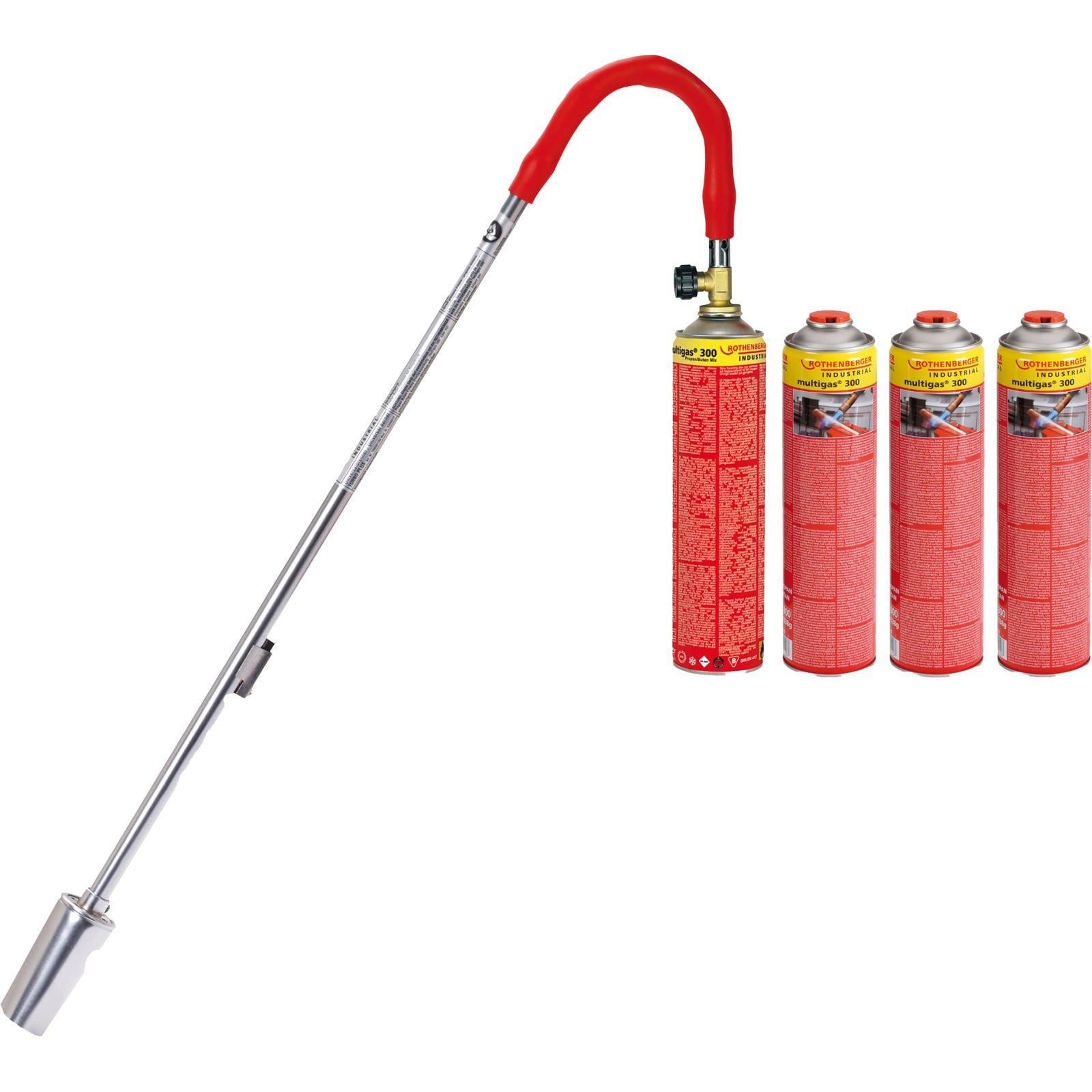 Rothenberger Industrial Weichlötbrenner ROTHENBERGER Industrial Breitstrahlbrenner Turbo Plus inkl. 4x Multiga