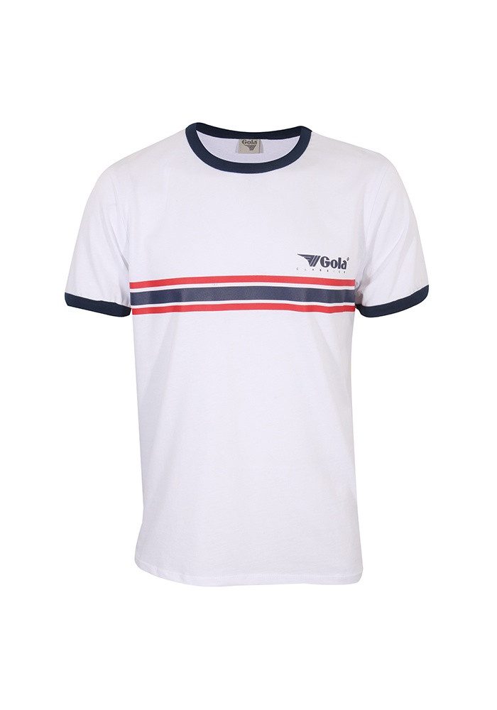 Gola T-Shirt Stripe Logo (100% Baumwolle) weiss Herren