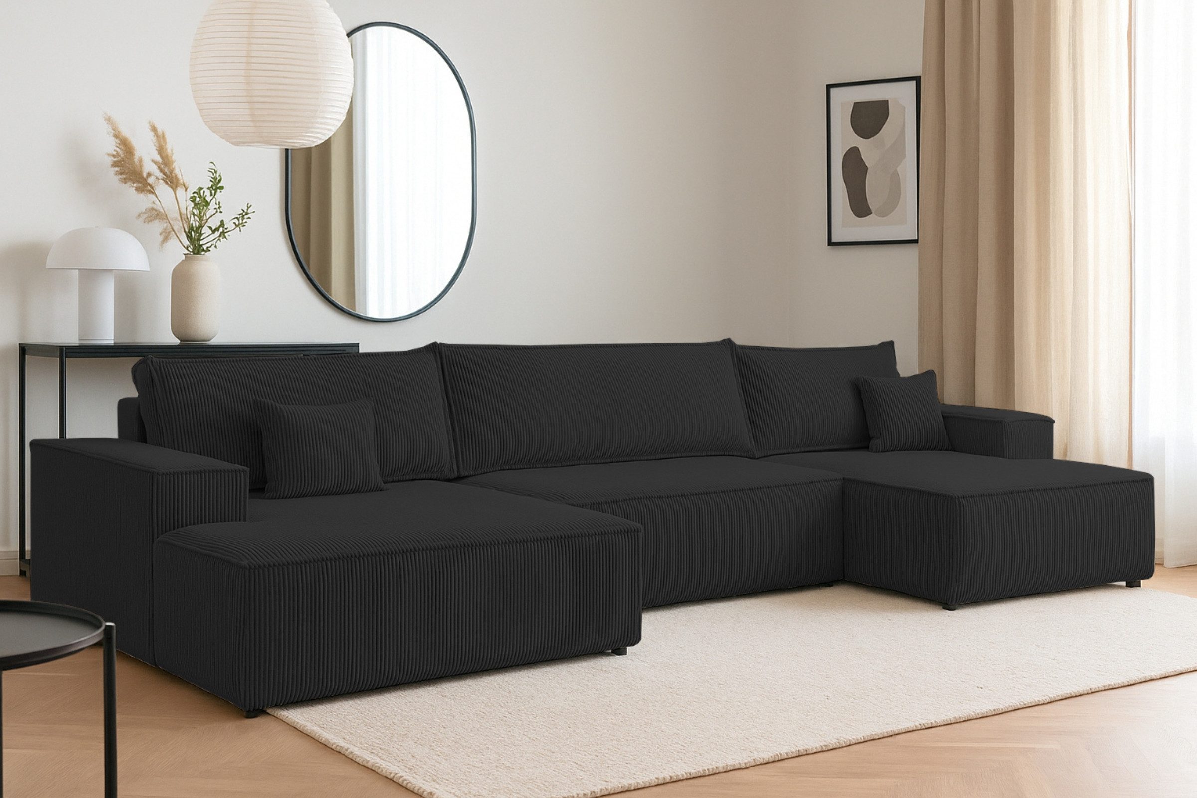 Deine Möbel 24 Wohnlandschaft MARCO U-Form 398 cm breit Sofa Wohnzimmer U-C günstig online kaufen