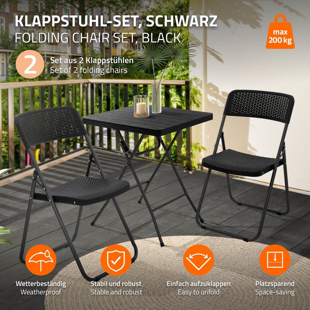 ECD Germany Klappstuhl Balkonstuhl Rattan-Optik mit günstig online kaufen