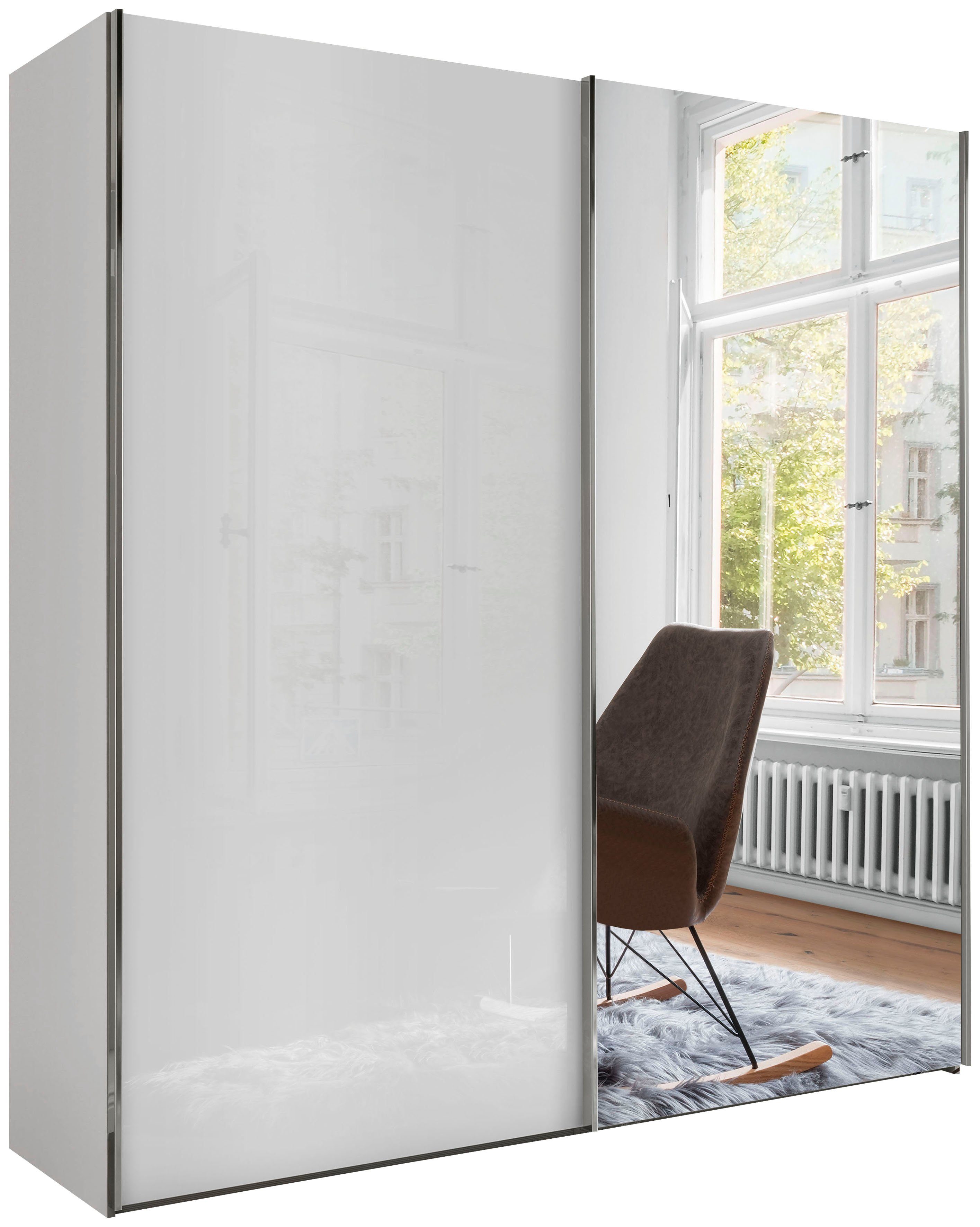 WIEMANN Schwebetürenschrank Monaco mit Glasfront sowie hochwertigen Beschlägen