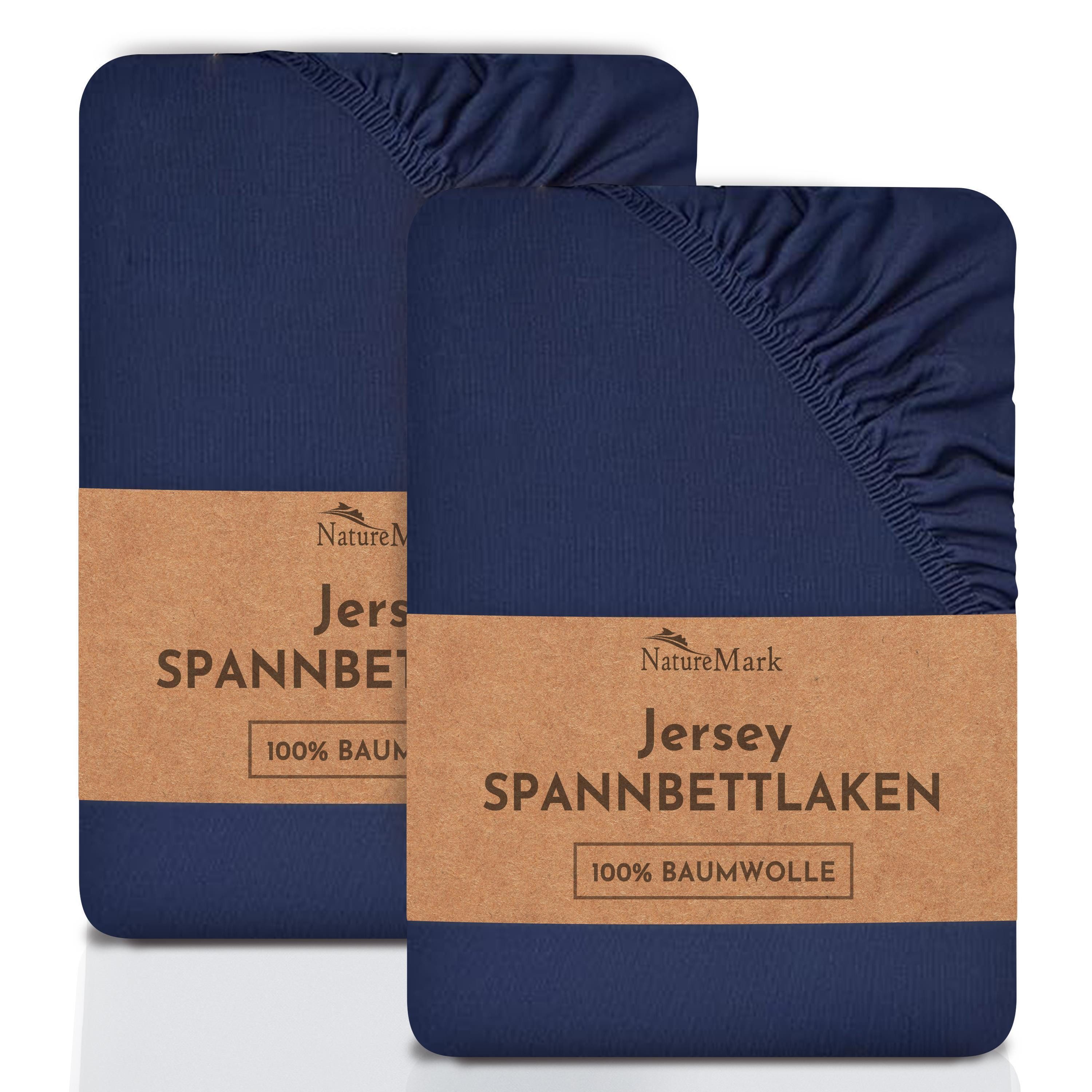 NatureMark Spannbettlaken 2er-Set Jersey Spannbetttuch 100% Baumwolle, 100% günstig online kaufen