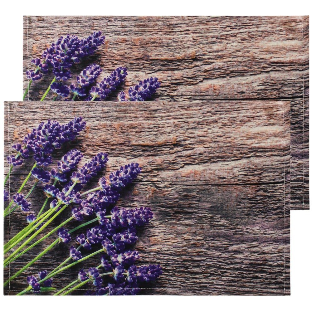 Lavendel (2-St) HOBBY, Platzset, Textil cm, & matches21 CLOTH 45x30 HOME Holzbretter 2er Set Tischsets