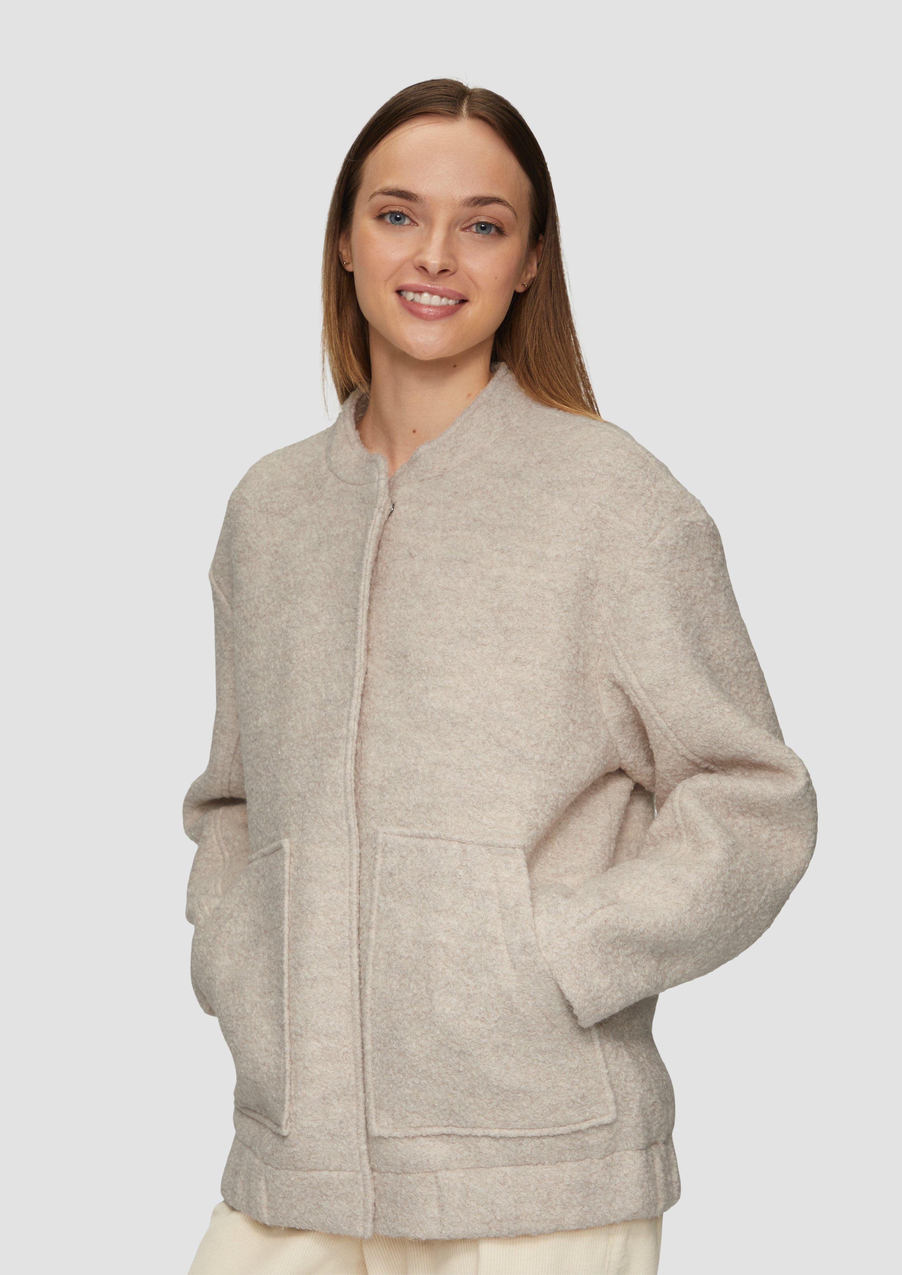 s.Oliver Funktionsjacke Bouclé-Bomberjacke aus Wollmix günstig online kaufen