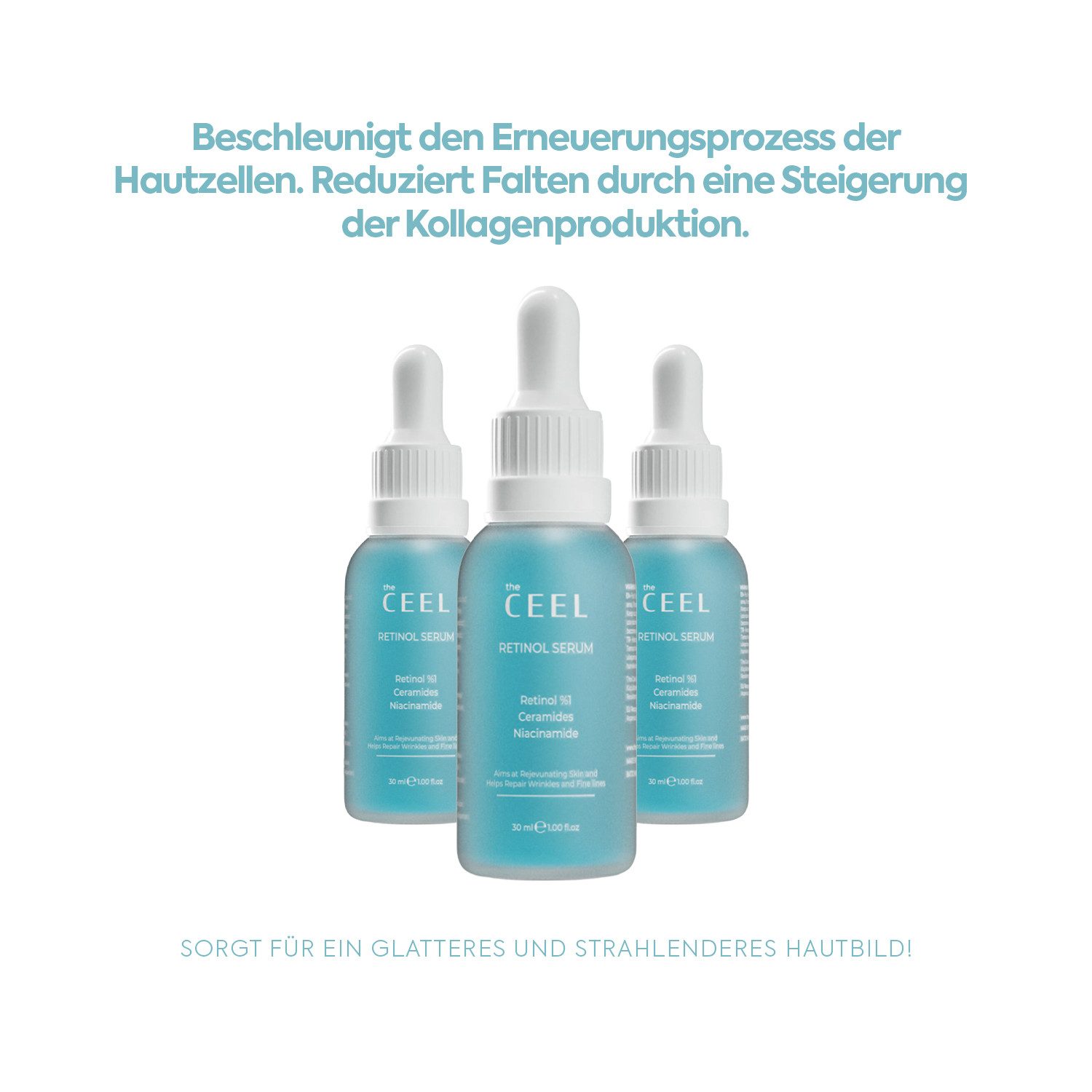 THE CEEL Anti-Falten-Serum Retinol Pflegeserum-esichtsserum Anti Aging Hautpflege Falten, Anti-Aging Retinol Pflege gegen Falten 30ml