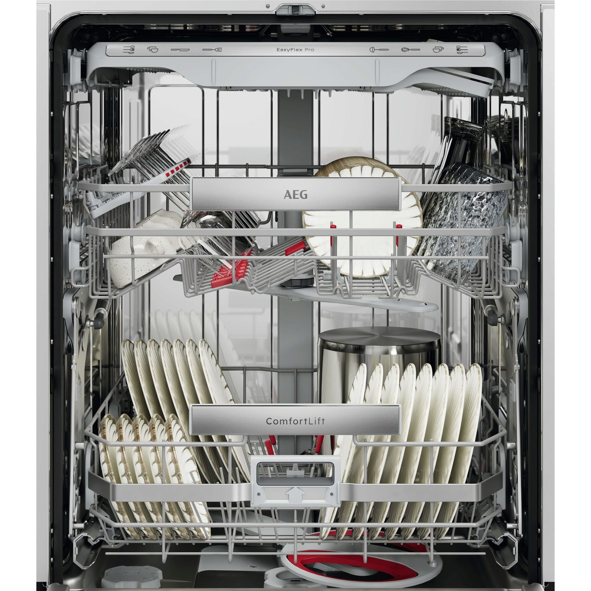 AEG vollintegrierbarer Geschirrspüler 9000 XXL GI9700X4PC, Leise Spülmaschine 36dB ComfortLift: Be- & Entladen ohne Bücken