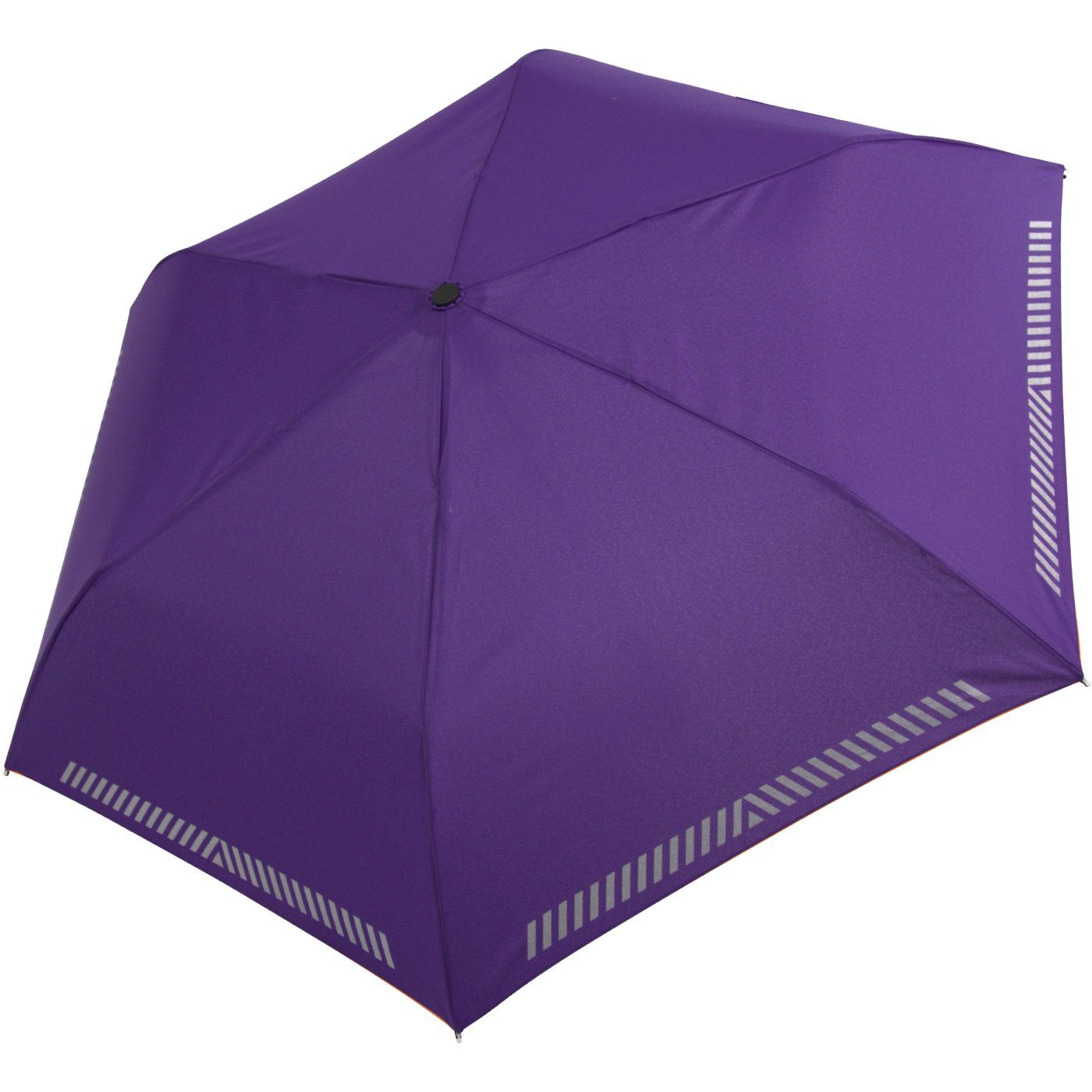 Reflex-Streifen Auf-Zu-Automatik, iX-brella Taschenregenschirm berry mit reflektierend, Sicherheit Kinderschirm durch -