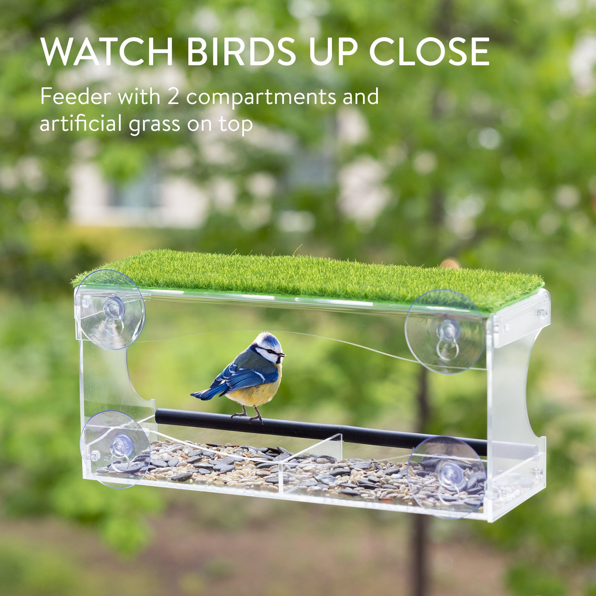 Navaris Futterautomat Fenster Vogelhaus Acryl - günstig online kaufen