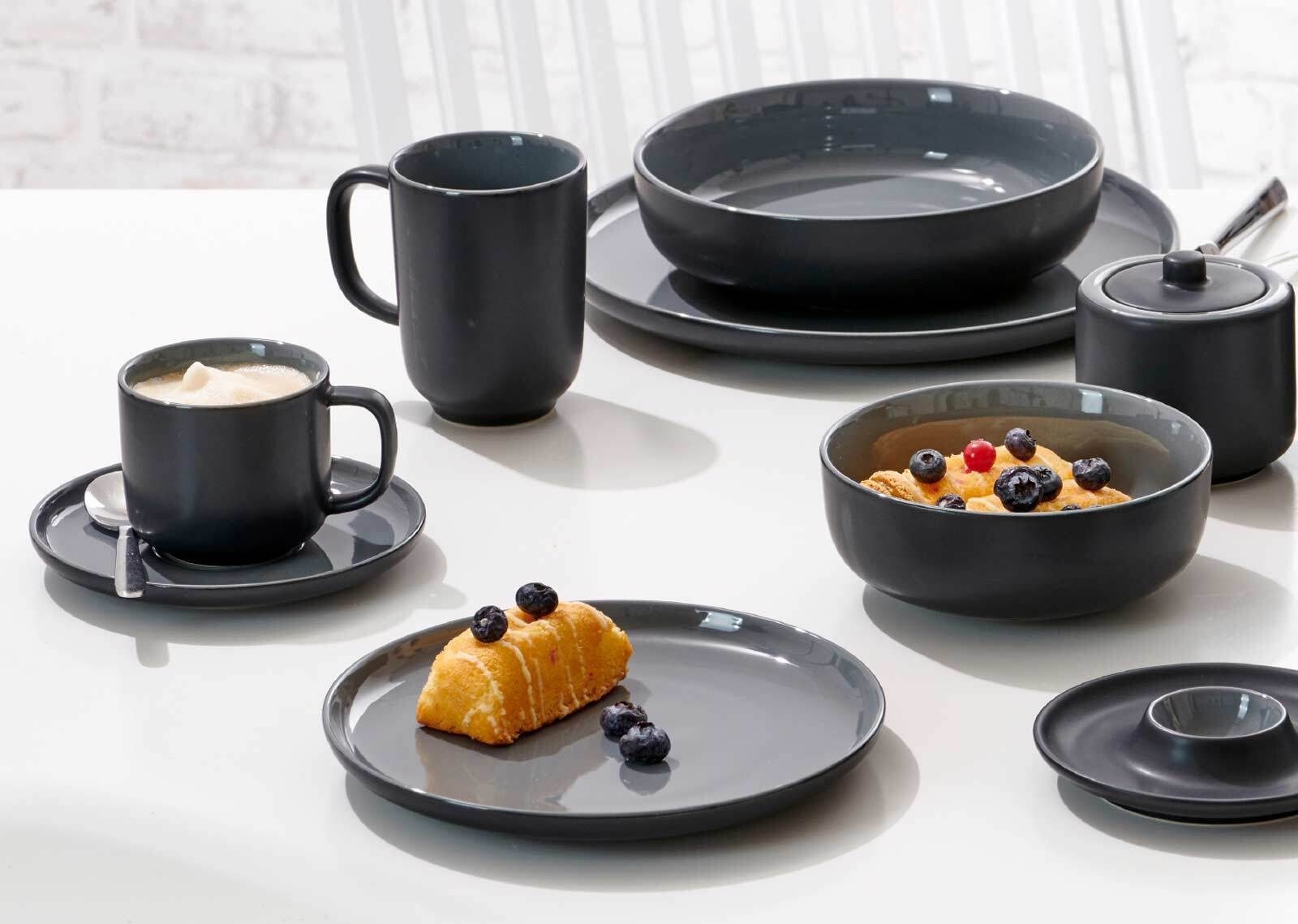 Ritzenhoff & Breker cm 10.5 ø (6 Set, St) Untertasse 6er schwarz Espressountertassen Jasper