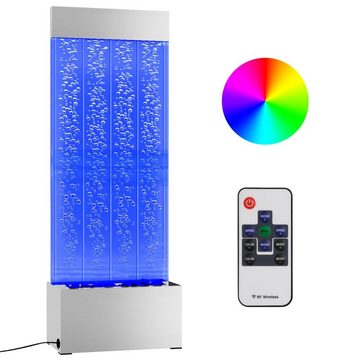 vidaXL Gartenbrunnen Wassersäule mit RGB LEDs Edelstahl und Acryl 110 cm