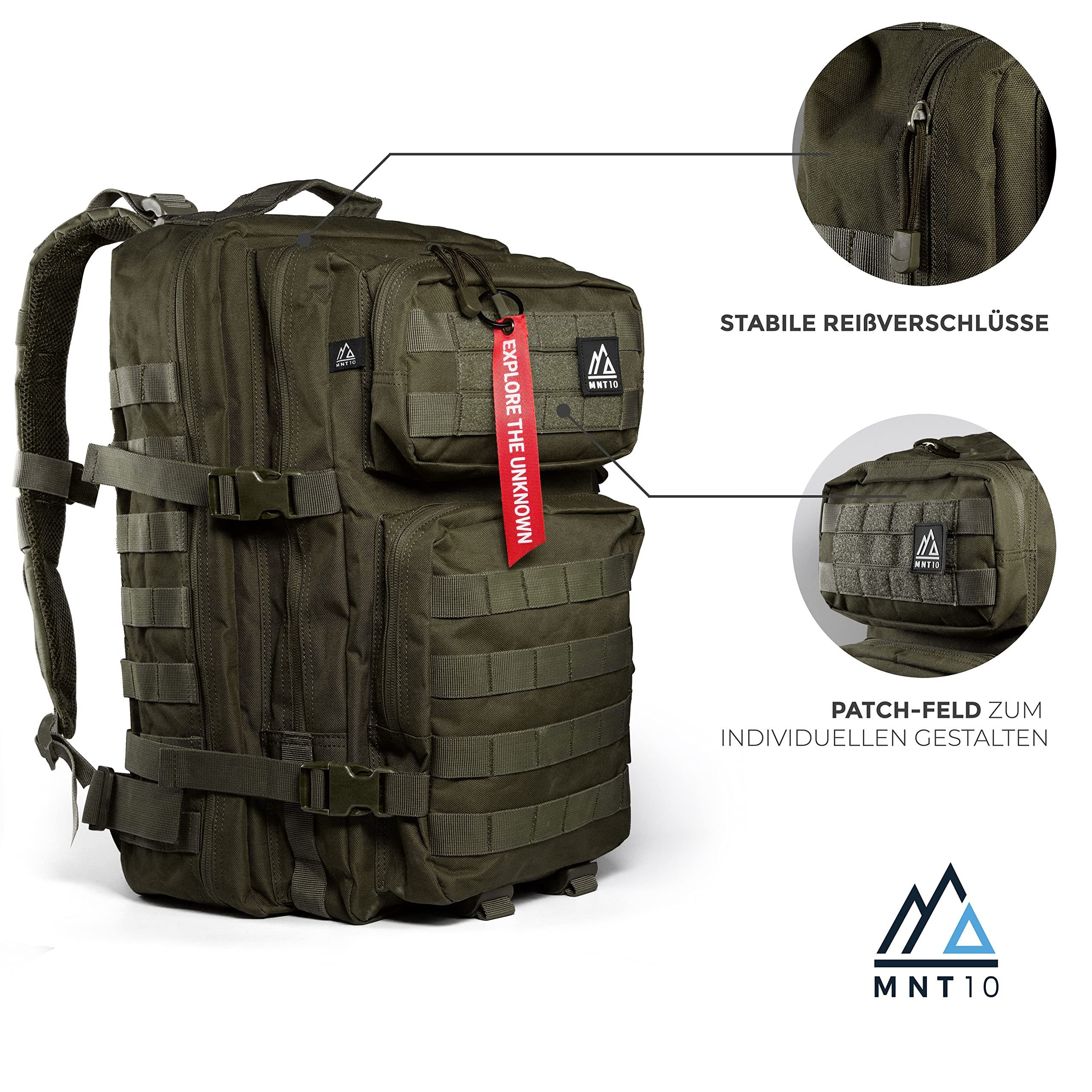 MNT10 Wanderrucksack Taktischer Outdoor Rucksack 28L 40L Taktischer Cooper Army Army für US Reisen, Herren, I I Rucksack Backpack Rucksack Damen & Green