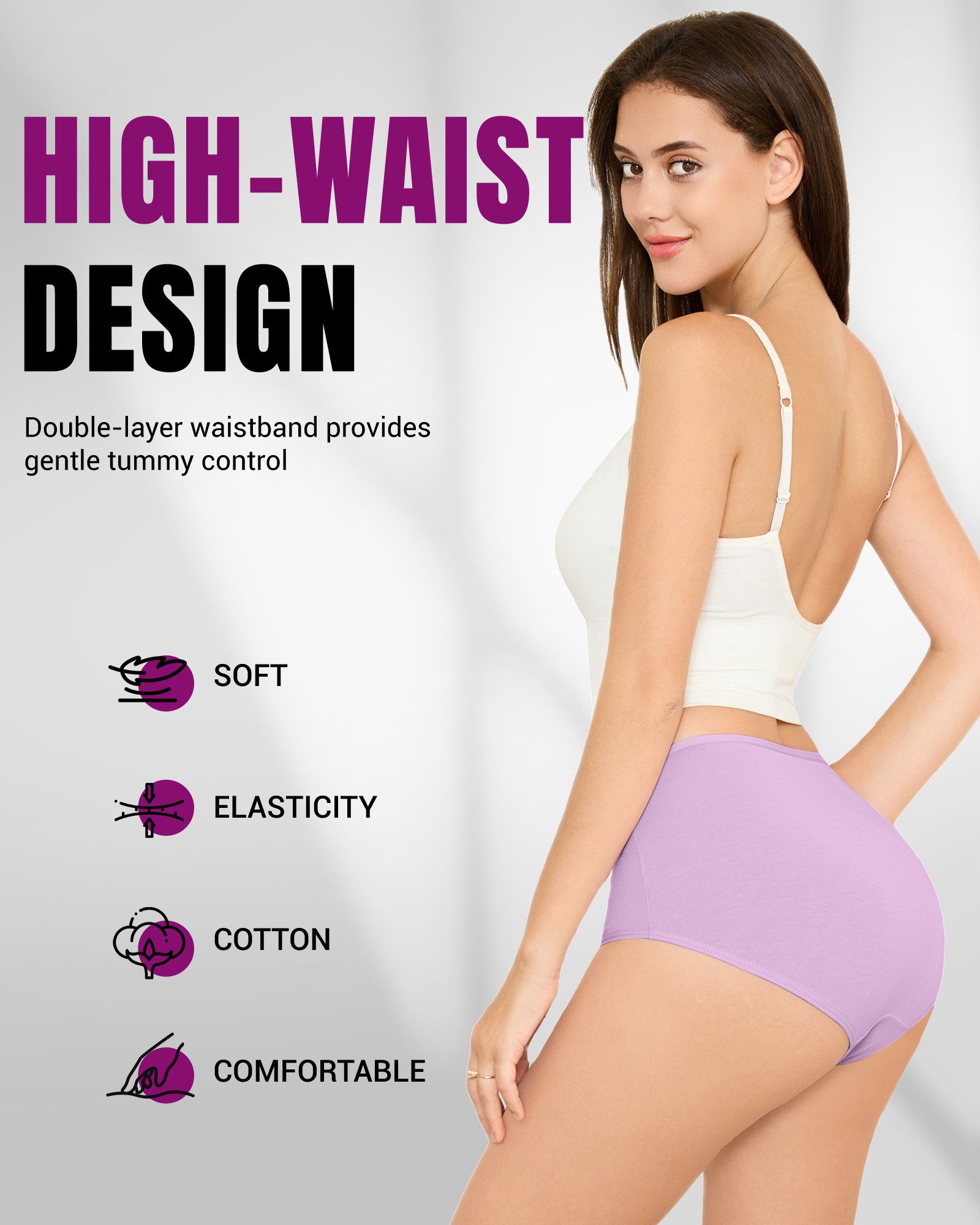 TANSTC Taillenslip Unterhosen Damen Baumwolle Slip (Packung, 5er-Pack) atmungsaktiv, hautfreundlich, elastisch, formbeständig – Bild 2 von 5