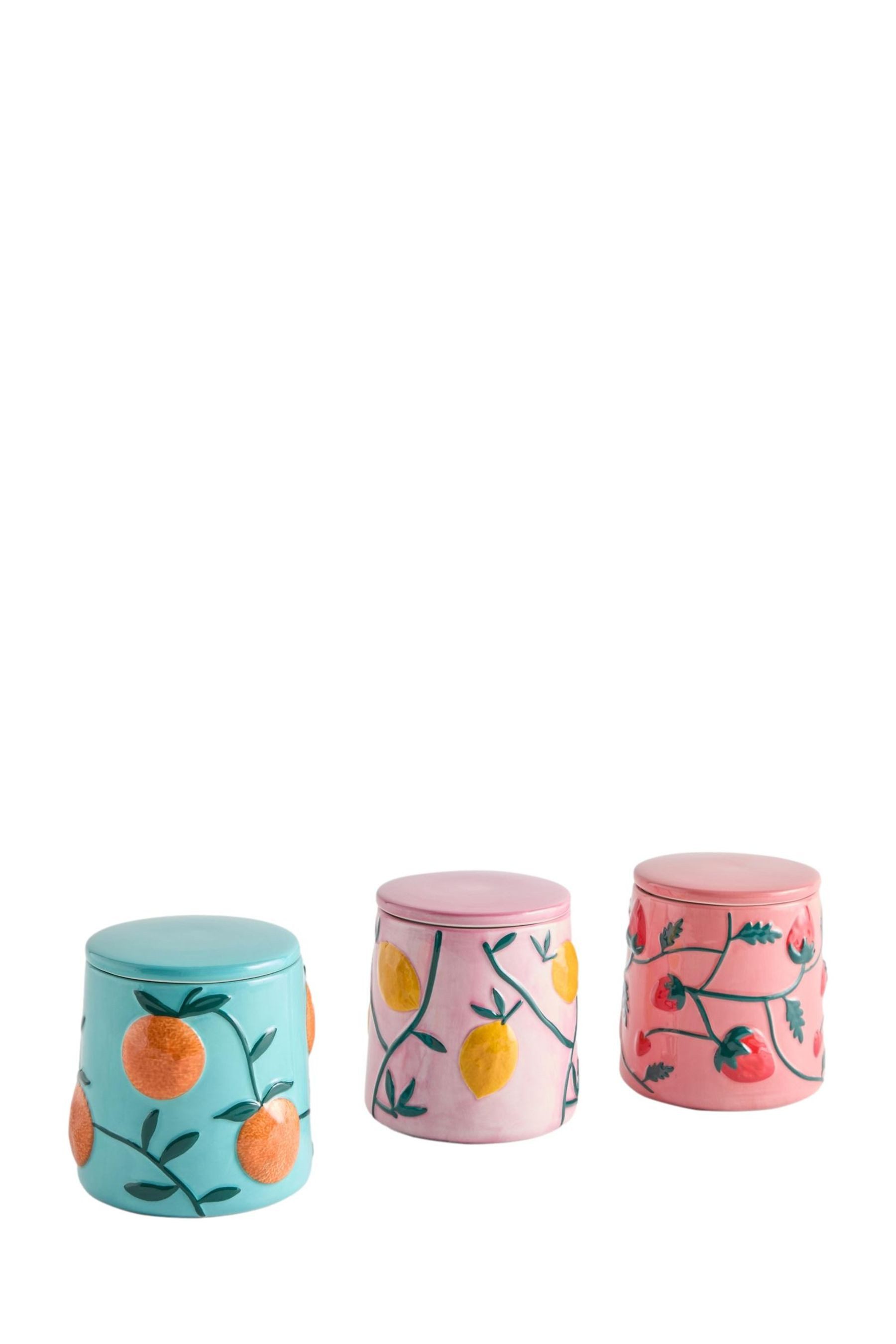 Next Vorratsdose Vorratsgläser mit Obstmuster, 3er-Set, Keramik, (1-tlg)
