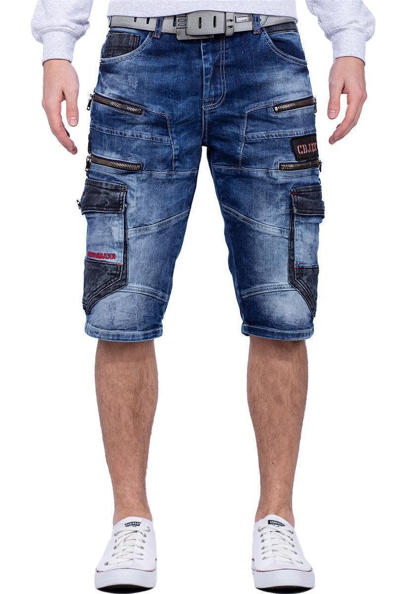 Cipo & Baxx Jeansshorts Herren regular fit Kurze Hose Stonewashed BA-CK234 günstig online kaufen