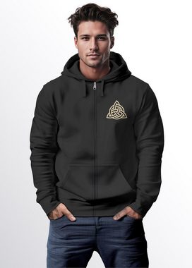 Neverless Sweatjacke Zip Hoodie Herren Sweatjacke mit Kapuze Logo Wikinger nordische Mythol