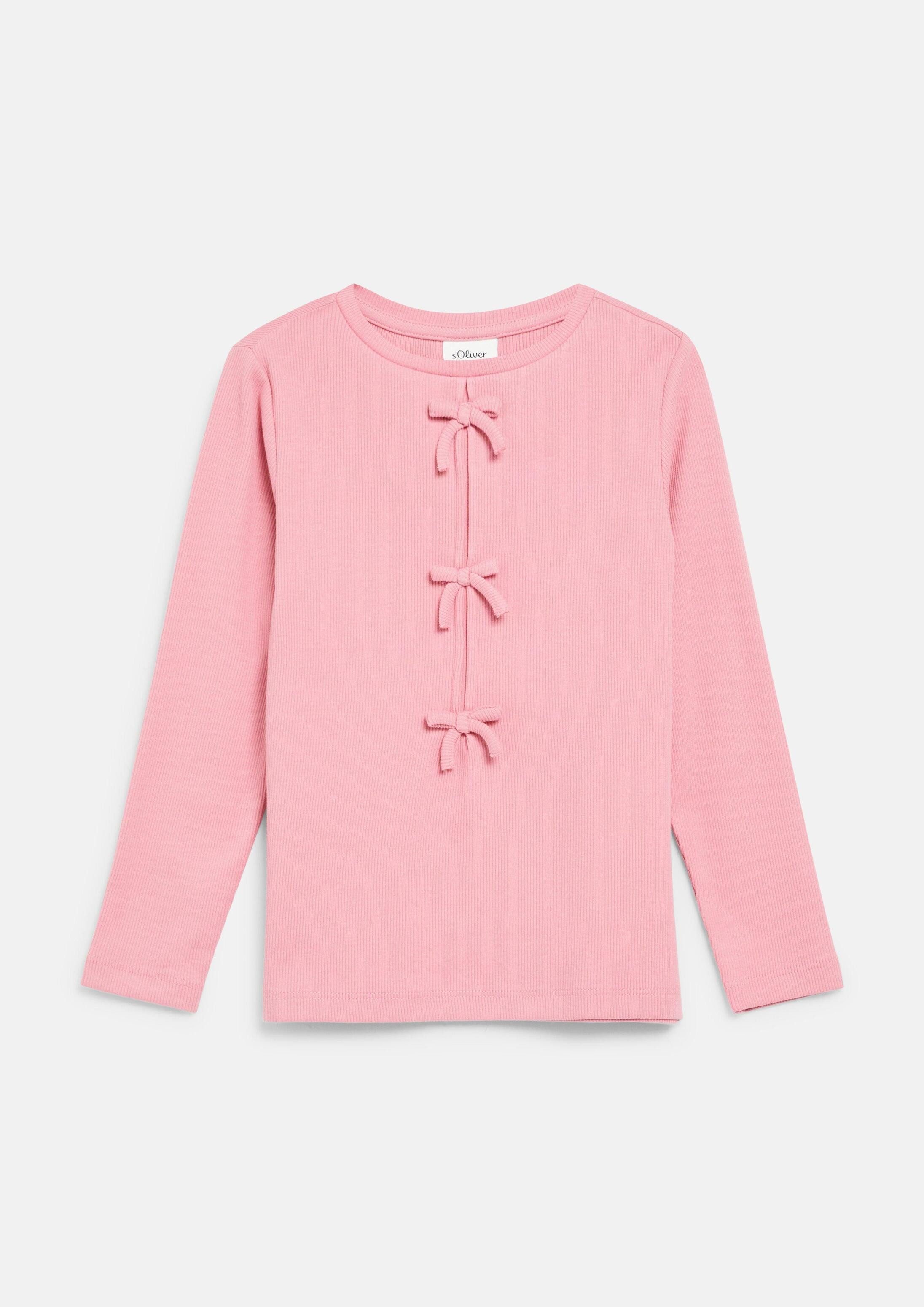 s.Oliver Langarmshirt T-Shirt Langarmshirt mit Schleifen aus Rippware
