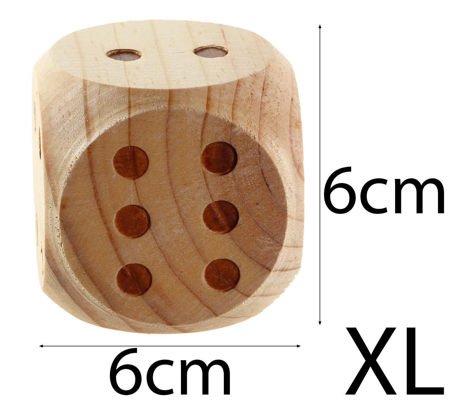 Alert Spiel 5 Stück XL Holzwürfel 6x6cm Würfel
