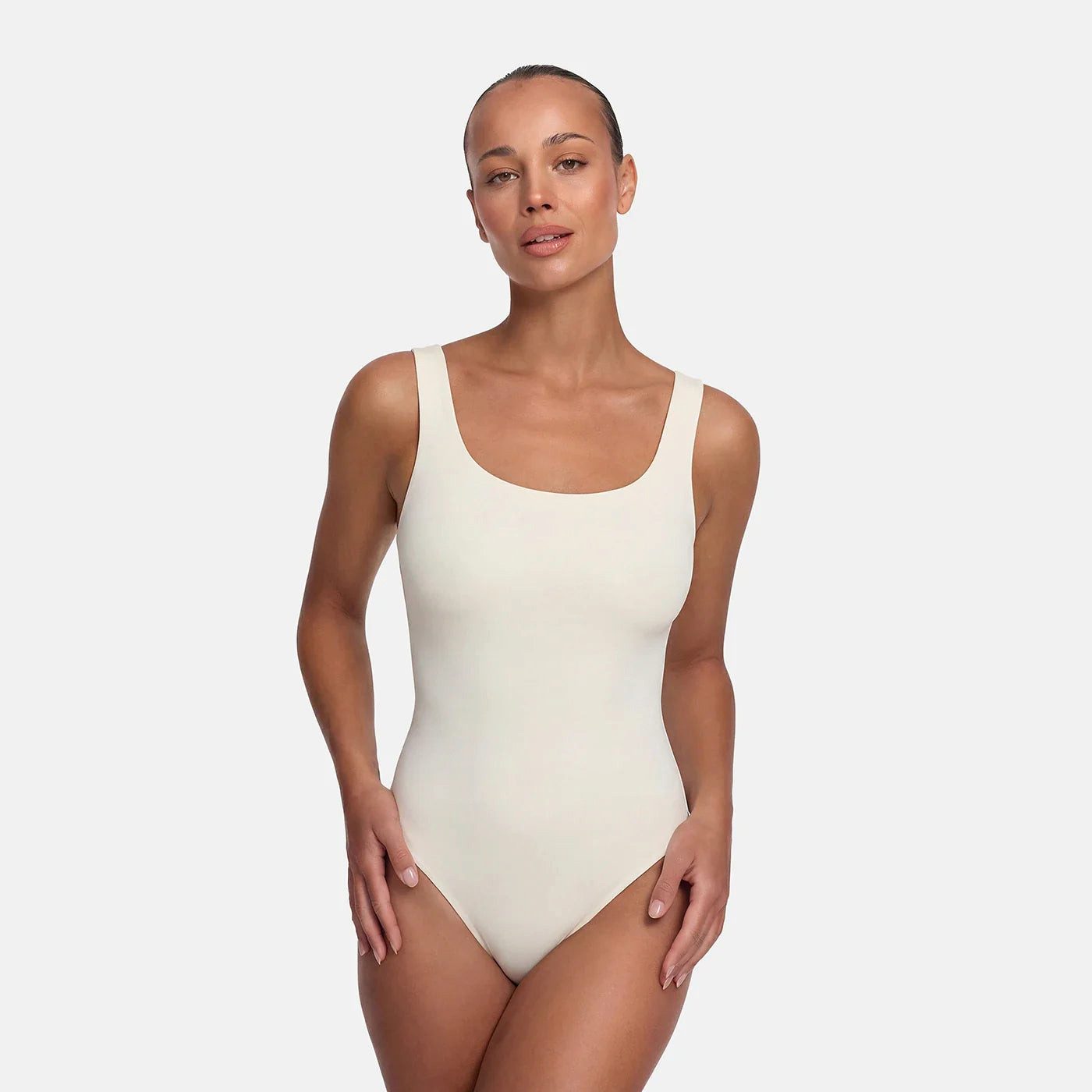 cfab (creamy fabrics) Miederbody Low Back - Body-Weiß-2XL (1-tlg) Figurformend
