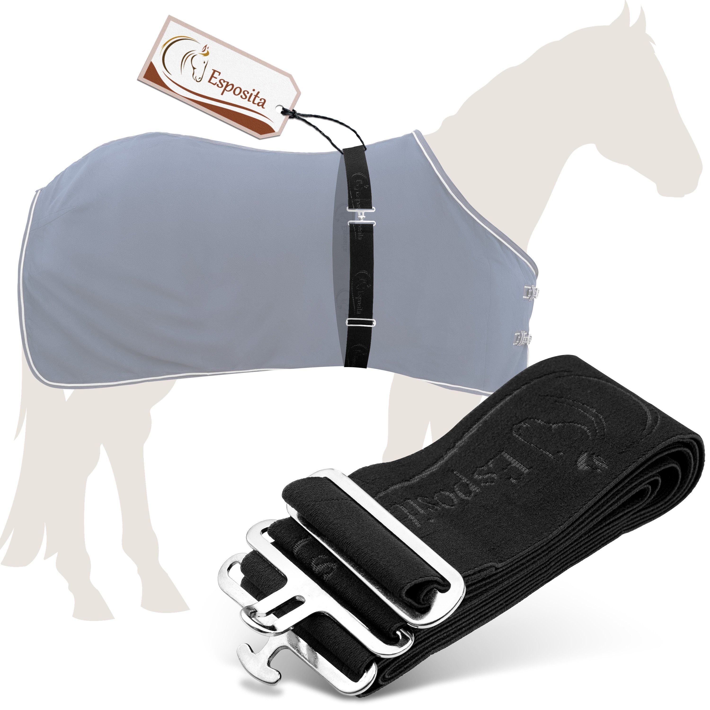 Esposita Pferde-Abschwitzdecke Esposita elastischer Deckengurt schwarz