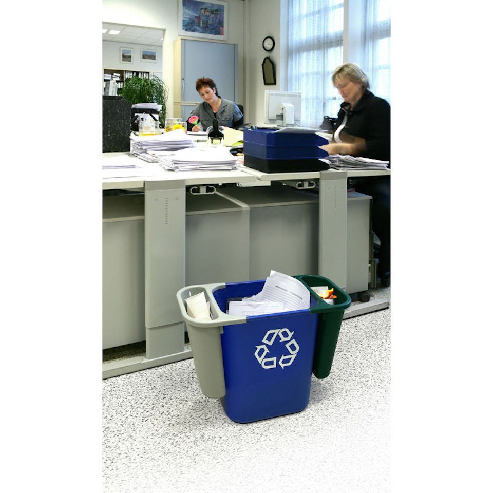 Abfallbehälter Polyethylen, PROREGAL® Mülltrennsystem aus Blau Rechteckiger
