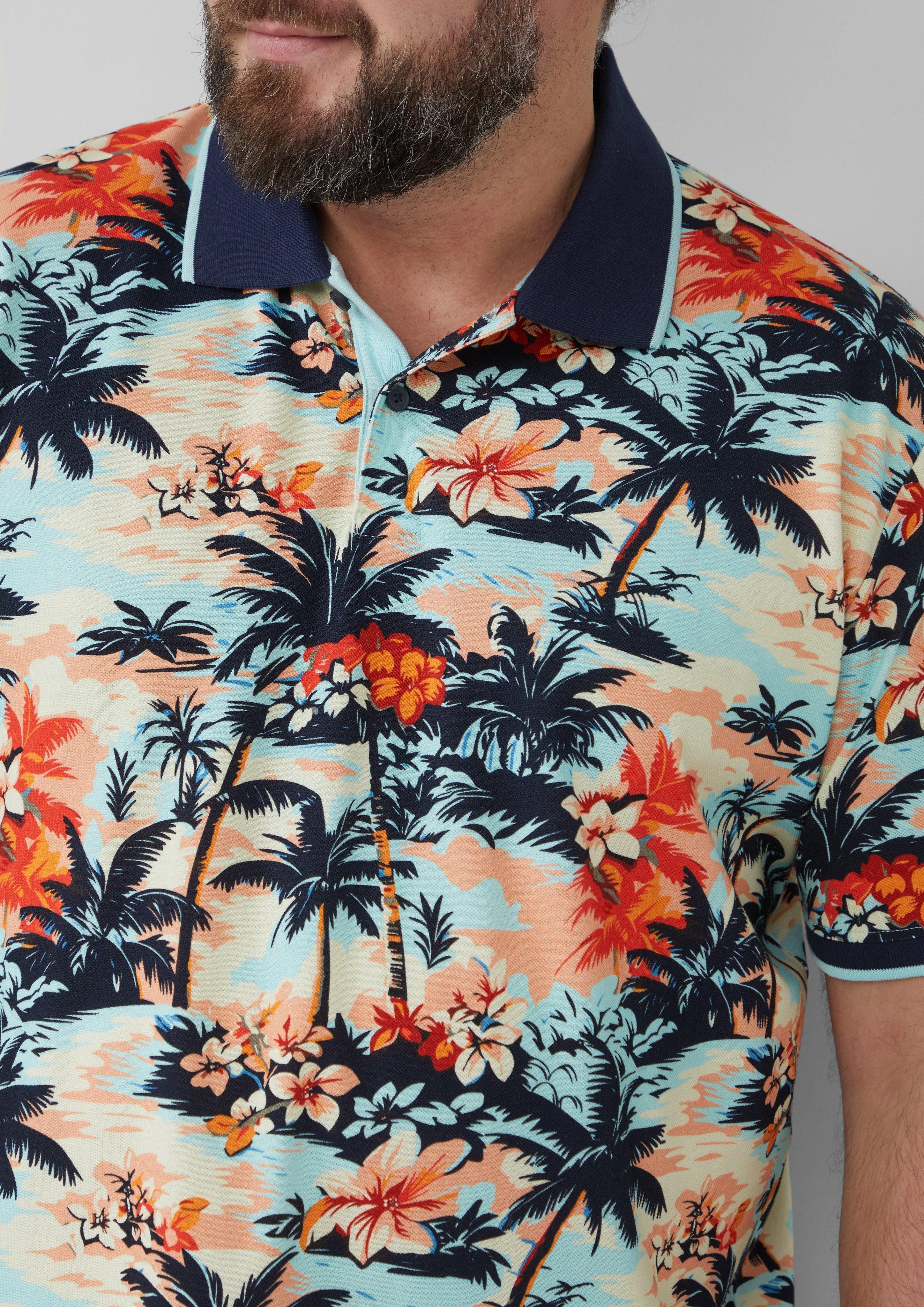 s.Oliver Kurzarmshirt Poloshirt aus Baumwolle mit günstig online kaufen