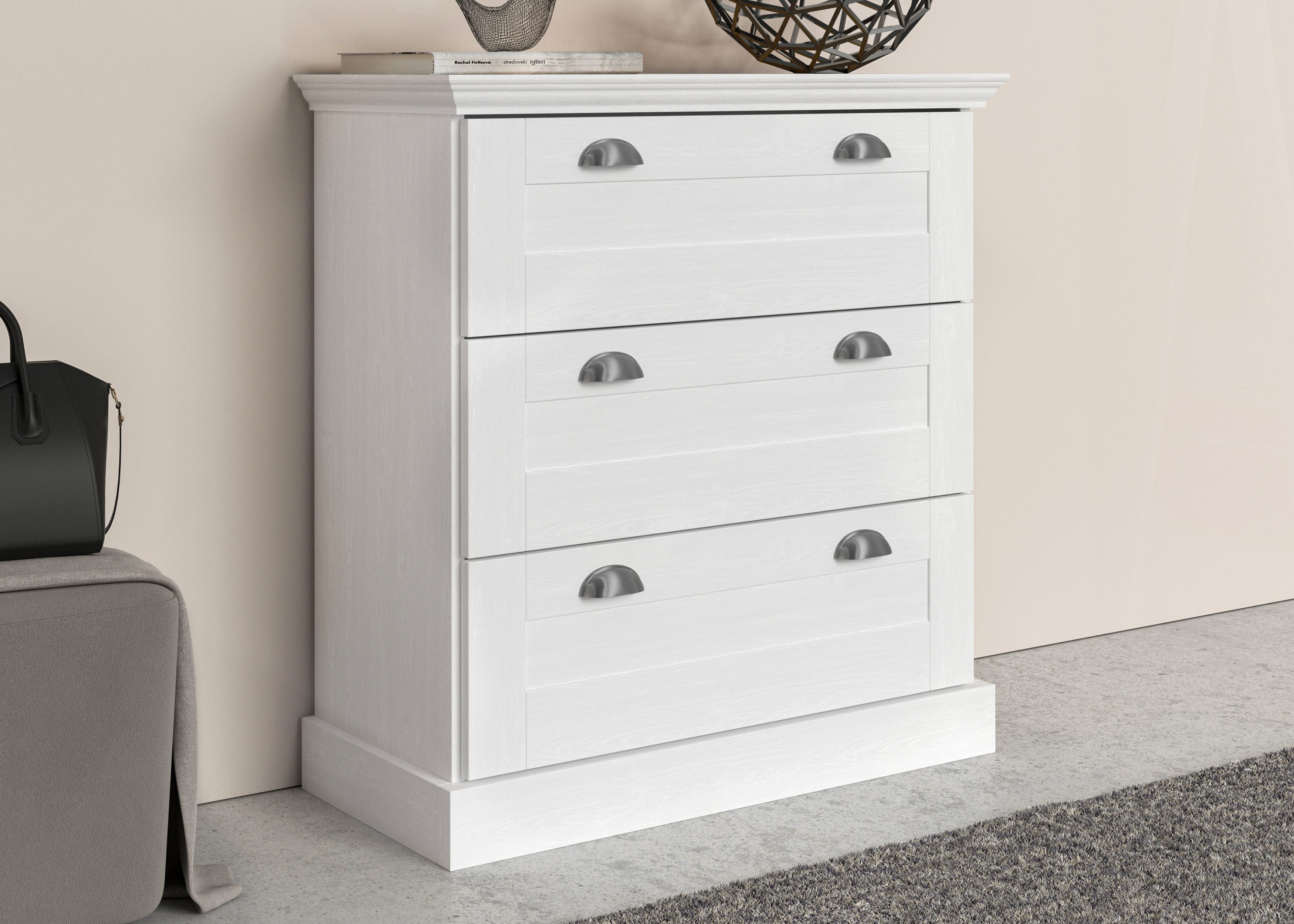 OTTO home Kommode Motala, mit 3 Schubladen, Breite 75 cm, Höhe 80 cm