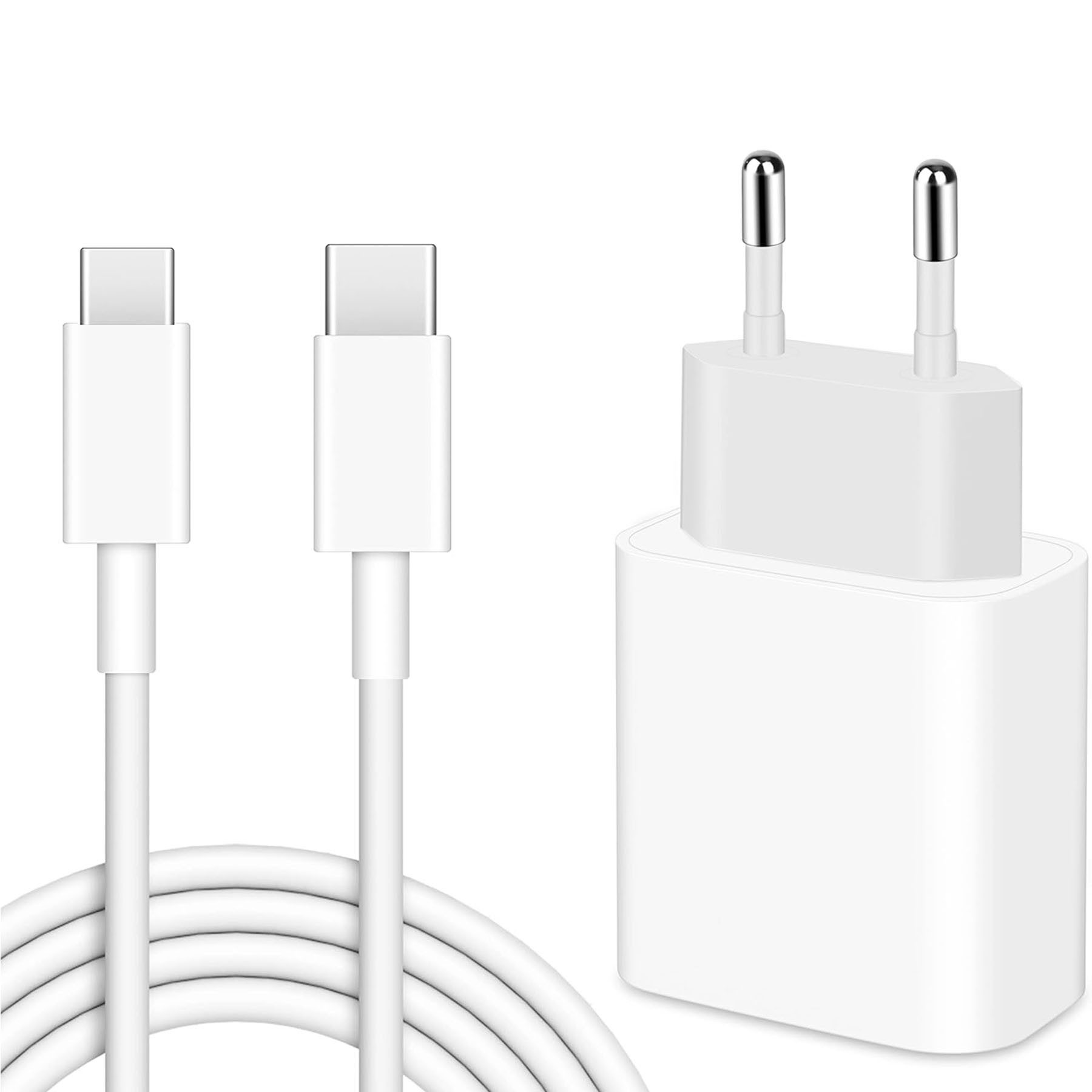 Senmudi USB C Ladegerät, 30W USB-C Charger,iPhone USBC Adapter Stecker Schnelllade-Gerät (2500 mA, Handy ladegeräte Schnellladegerät Netzteil mit 2m USB C Kabel inkl., Handy ladegeräte Schnellladegerät Netzteil für iPhone 17/16/15 Pro Max, schützt vor Kurzschluss, Überhitzung, Überstrom und Überladung)