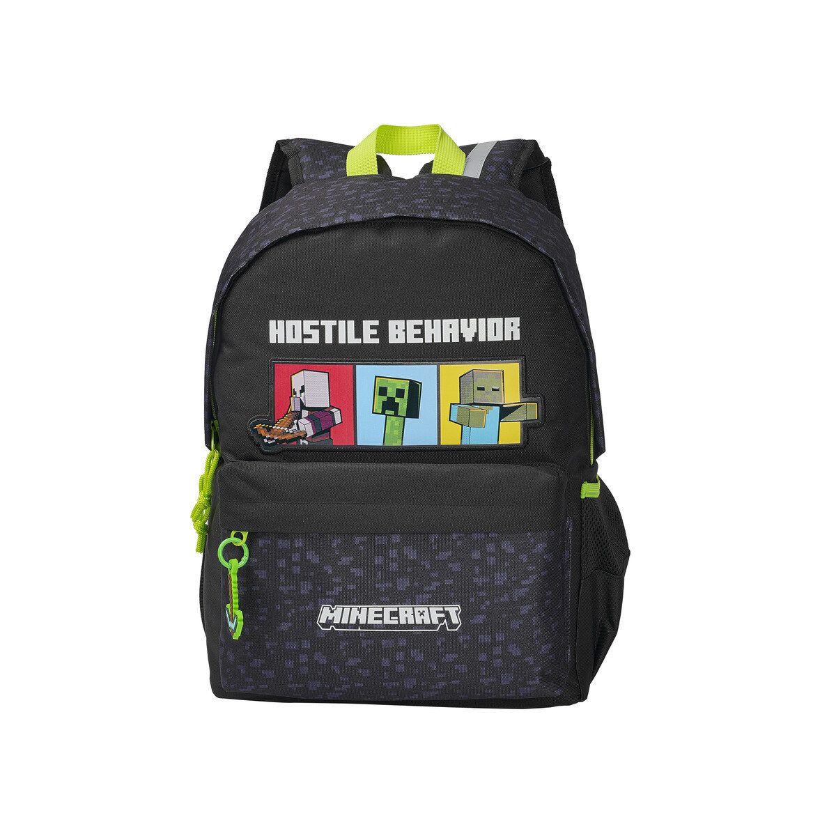 Minecraft Kinderrucksack - Rucksack mit Fronttasche und Seitennetzen (1-tlg)