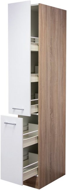 Flex-Well Classic Apotheker-Hochschrank Samoa 30 cm Weiß-Sonoma Eiche