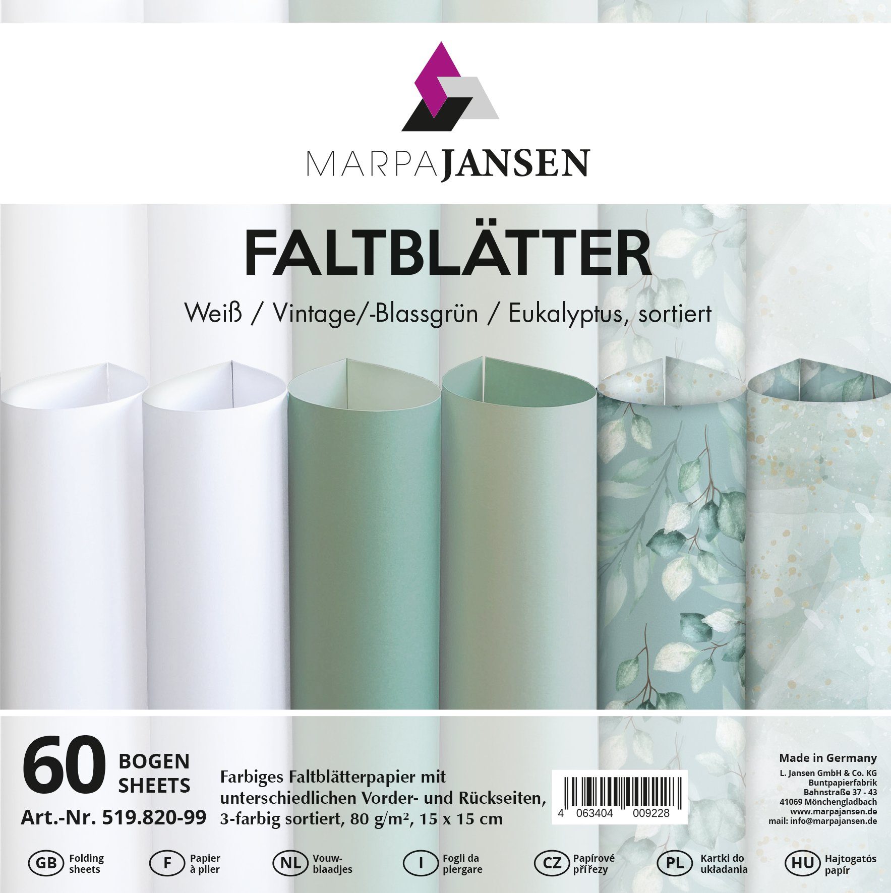 MarpaJansen Motivpapier Eukalyptus, 60 Blatt