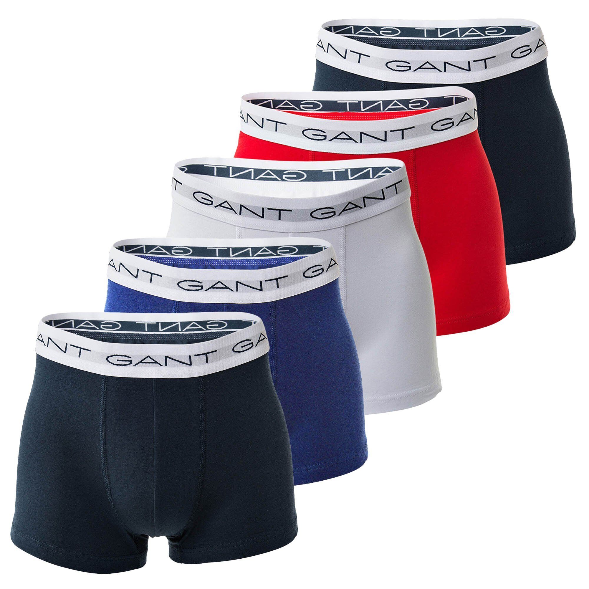 - Gant 5er Basic Boxer Boxershorts, Pack Trunks Mehrfarbig Herren
