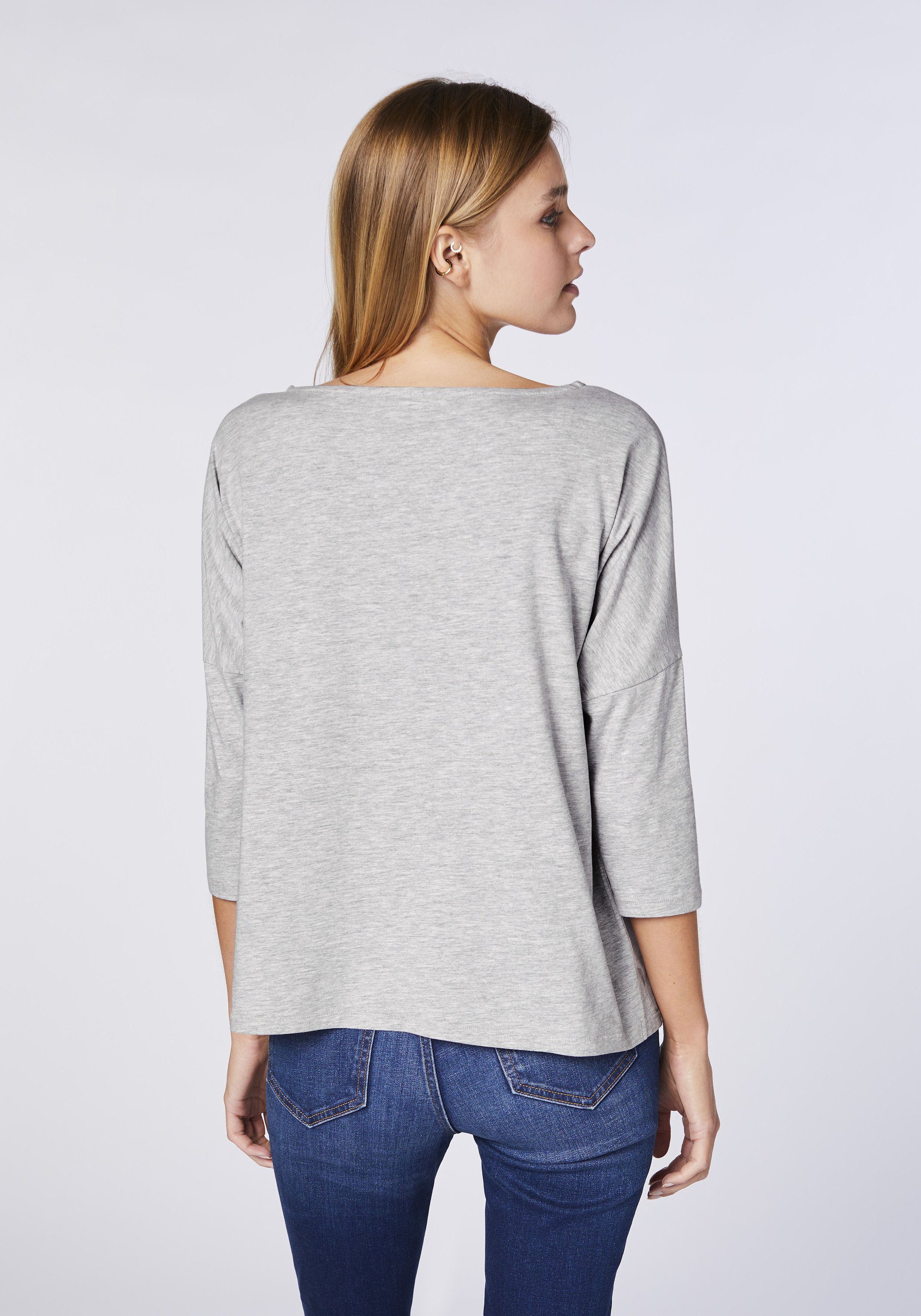 Light Silhouette Langarmshirt 72 mit einer Detto kastigen Grey Fatto